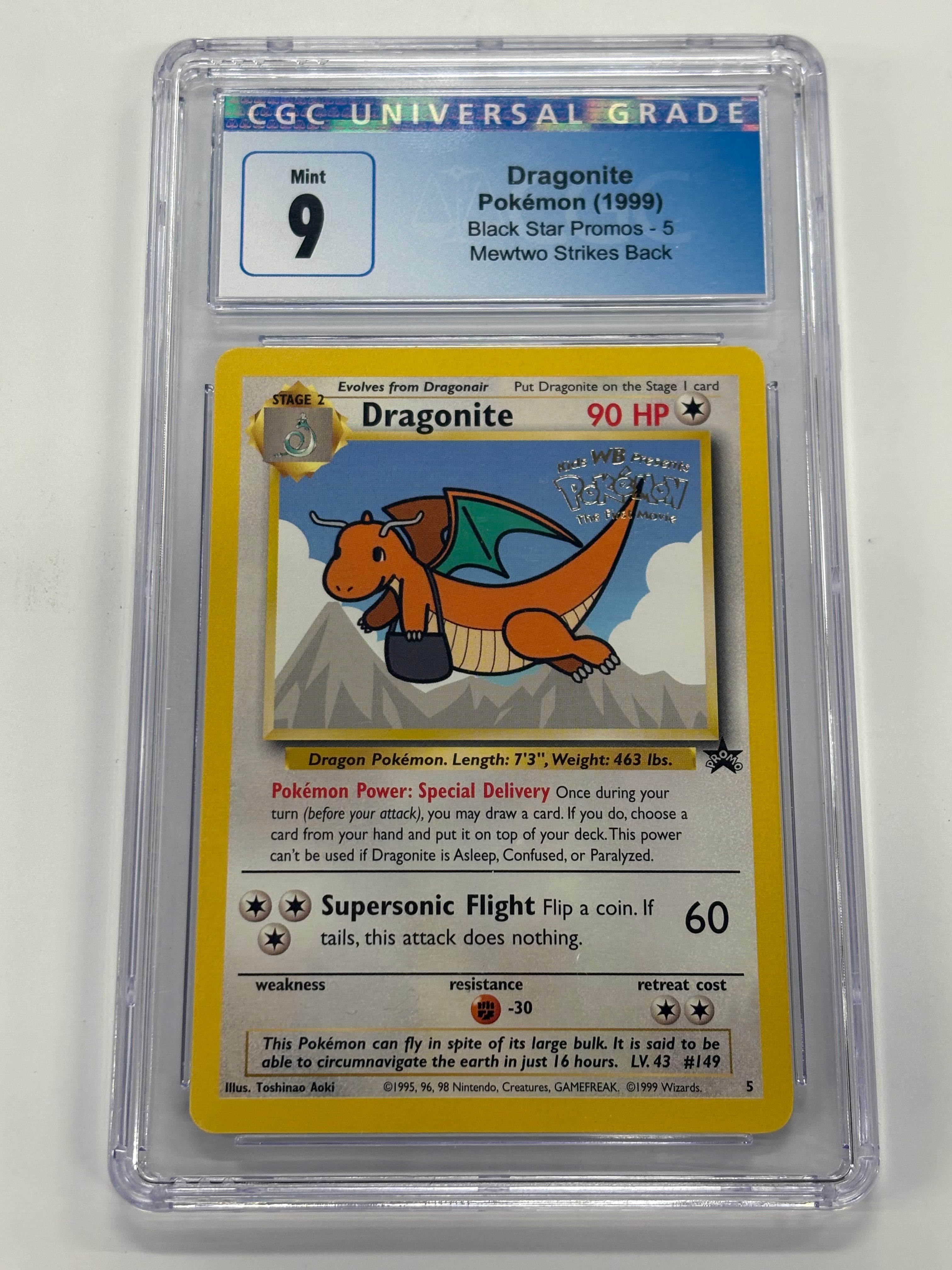 Pokémon TCG - CGC Mint 9 Mewtwo Strikes Back Black Star Promo Dragonite #5