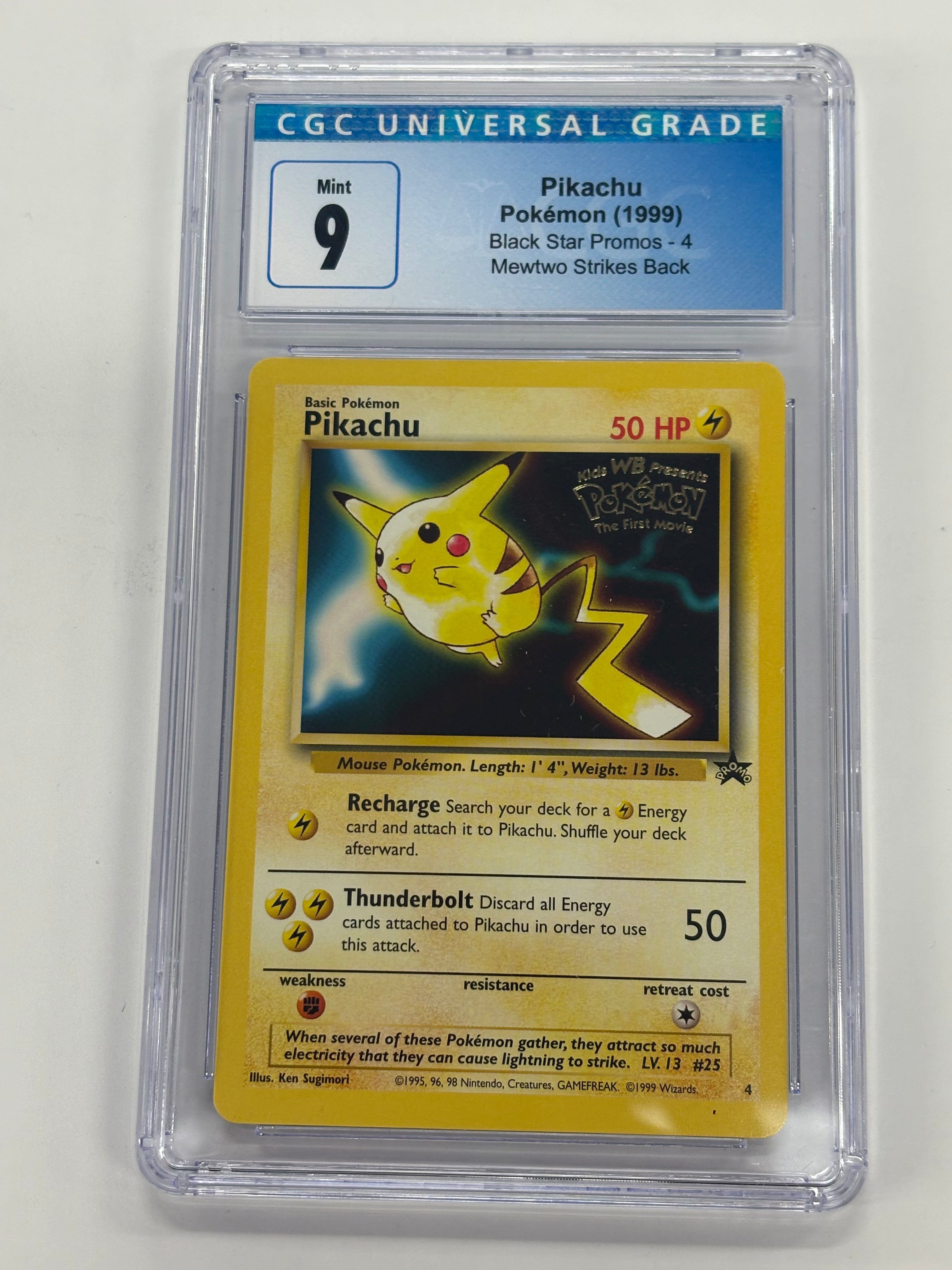 Pokémon TCG - CGC Mint 9 Mewtwo Strikes Back Black Star Promo Pikachu #4