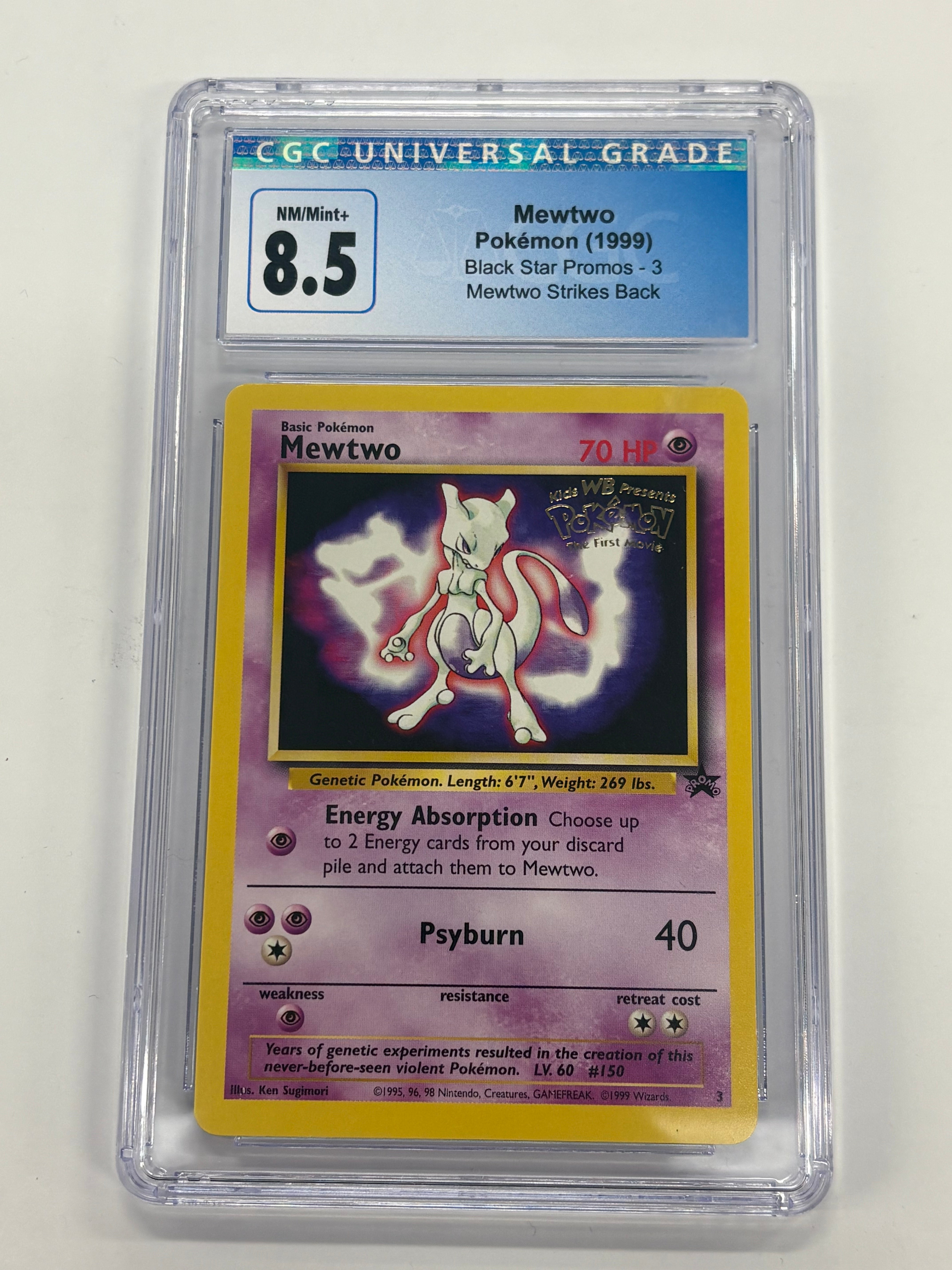 Pokémon TCG - CGC NM/Mint+ 8.5 Mewtwo Strikes Back Black Star Promo Mewtwo #3