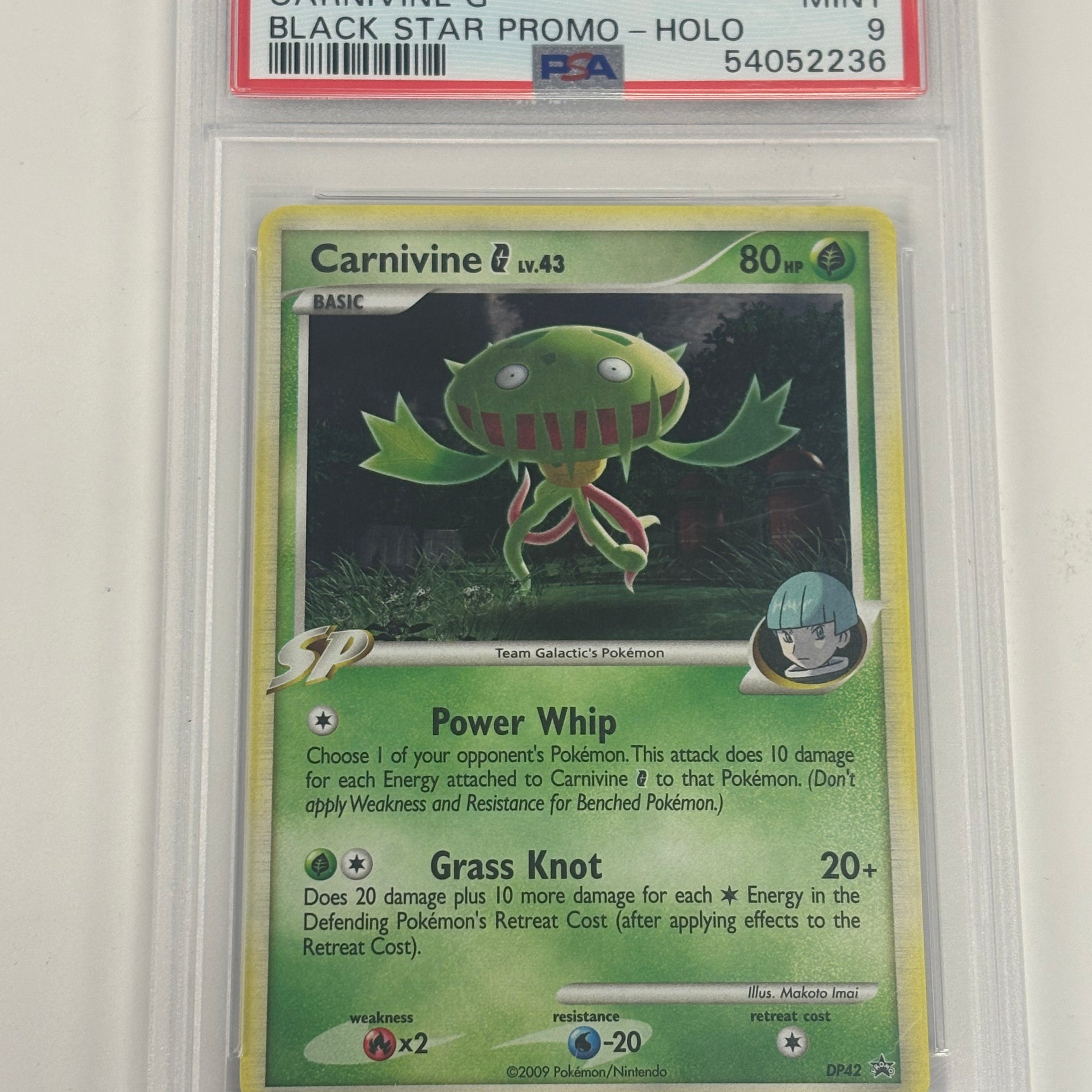 Pokémon TCG - PSA MINT 9 Diamond & Pearl Black Star Promo Carnivine G DP42 Holo