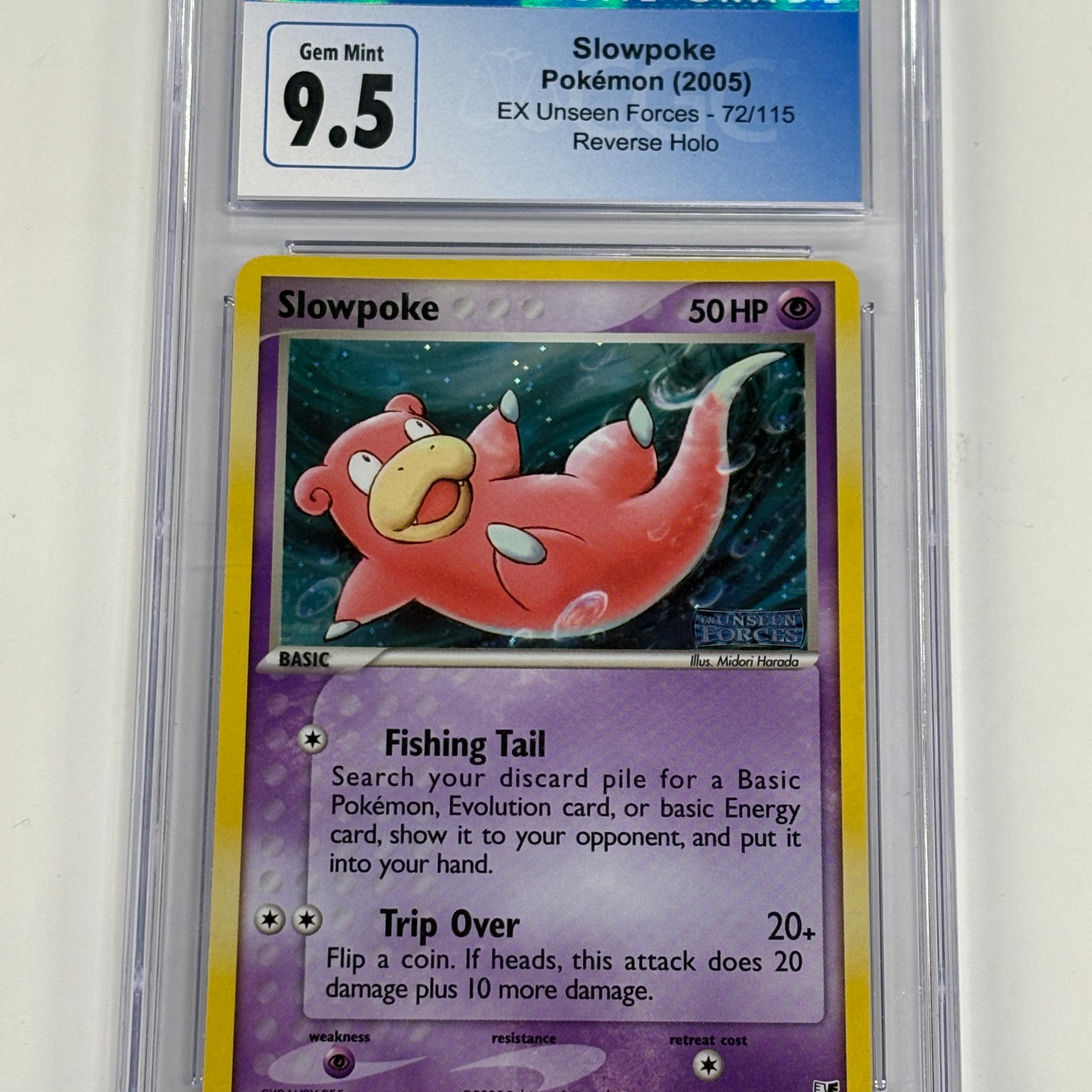 Pokémon TCG - CGC Gem Mint 9.5 EX Unseen Forces Slowpoke 72/115 Reverse Holo