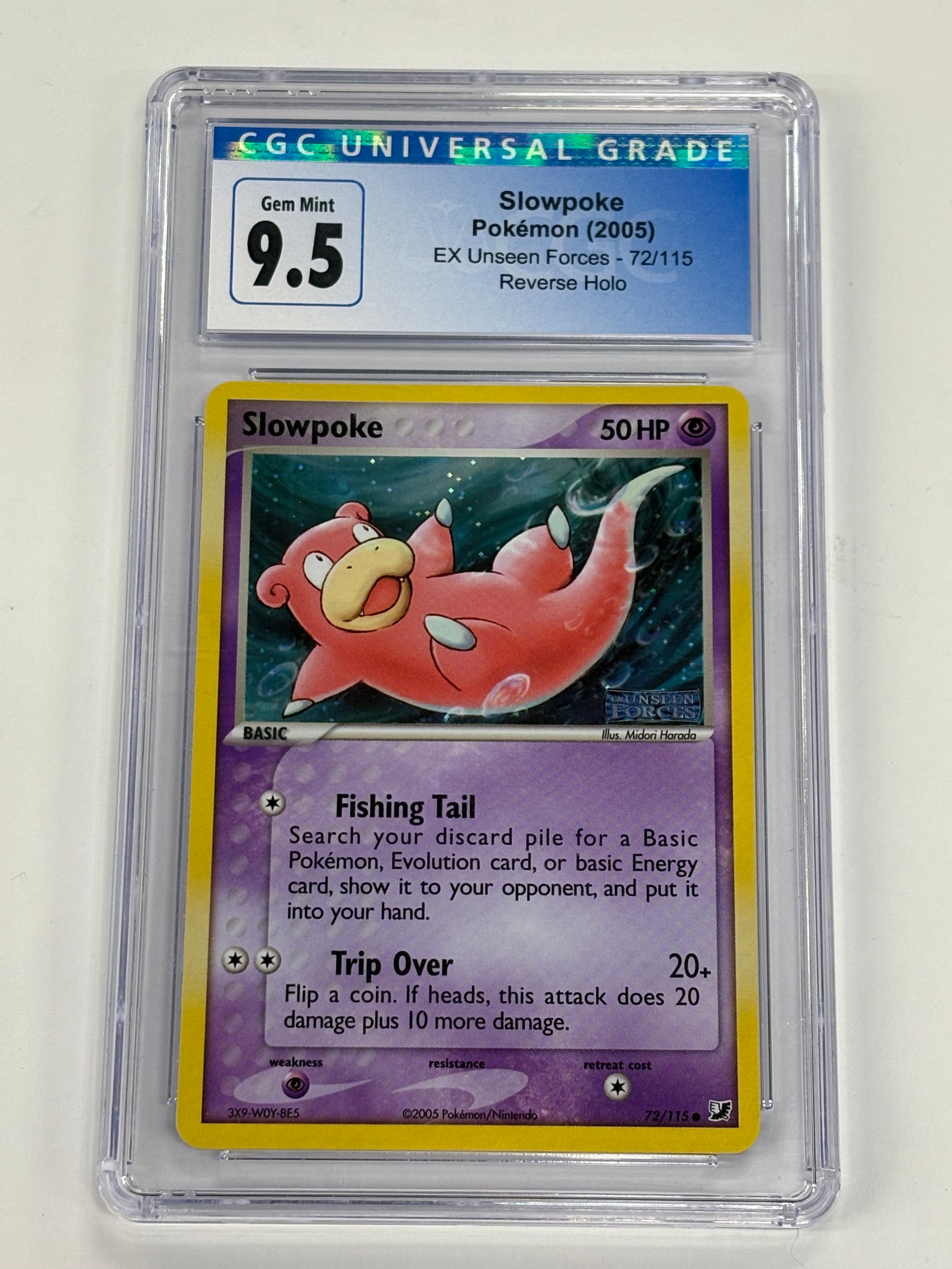 Pokémon TCG - CGC Gem Mint 9.5 EX Unseen Forces Slowpoke 72/115 Reverse Holo