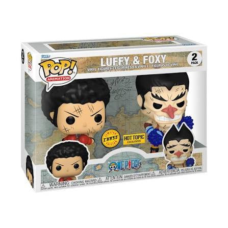 CHASE Funko Pop! Animation One Piece Luffy & Foxy Hot Topic Exclusive 2 Pack