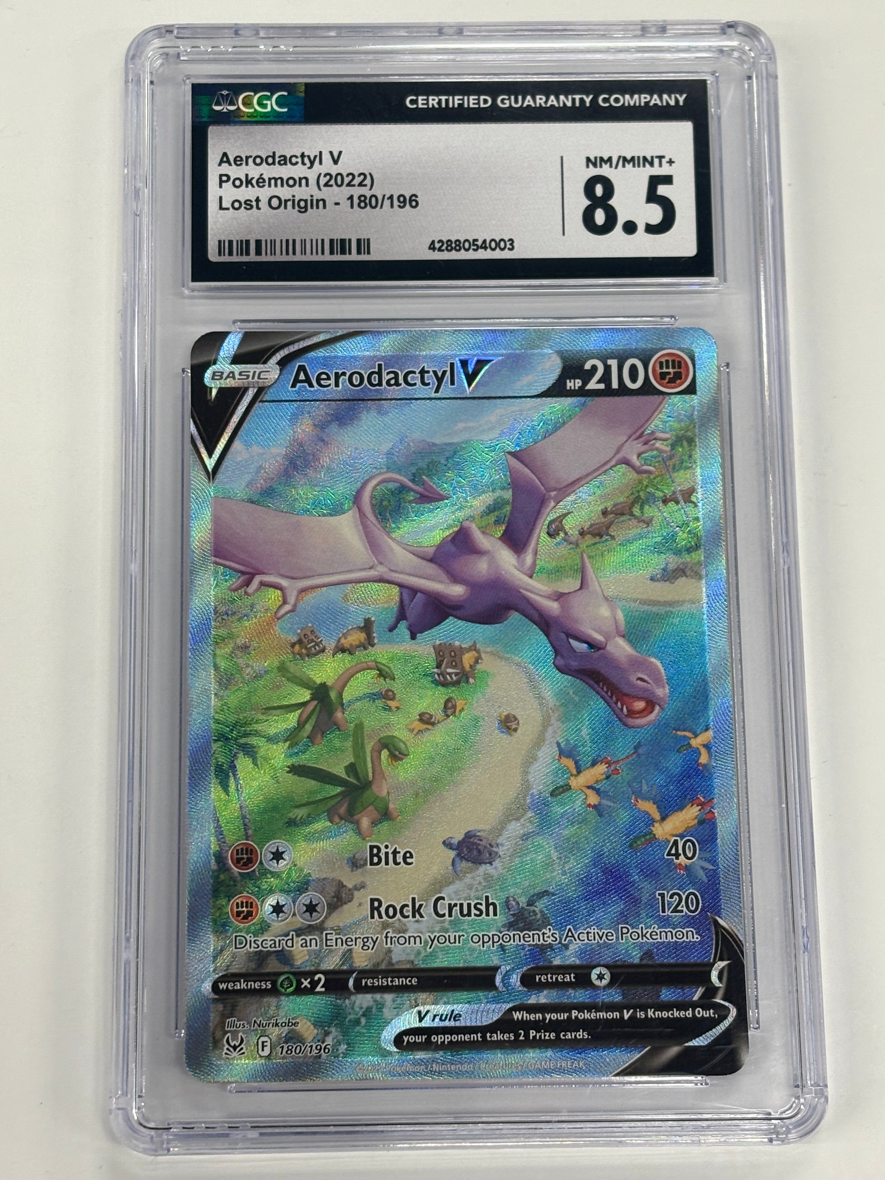 Pokémon TCG - CGC NM/Mint+ 8.5 Lost Origin Aerodactyl V 180/196 Full Art