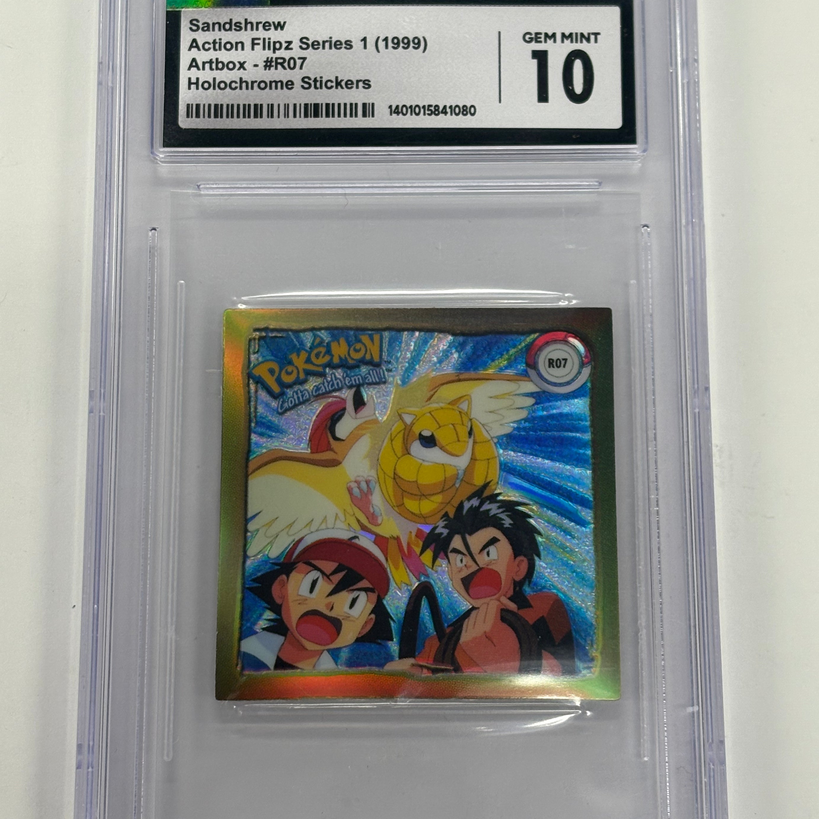 Pokémon TCG - CGC GEM MINT 10 Action Flipz Series 1 Artbox Sandshrew R07 Holochrome Stickers