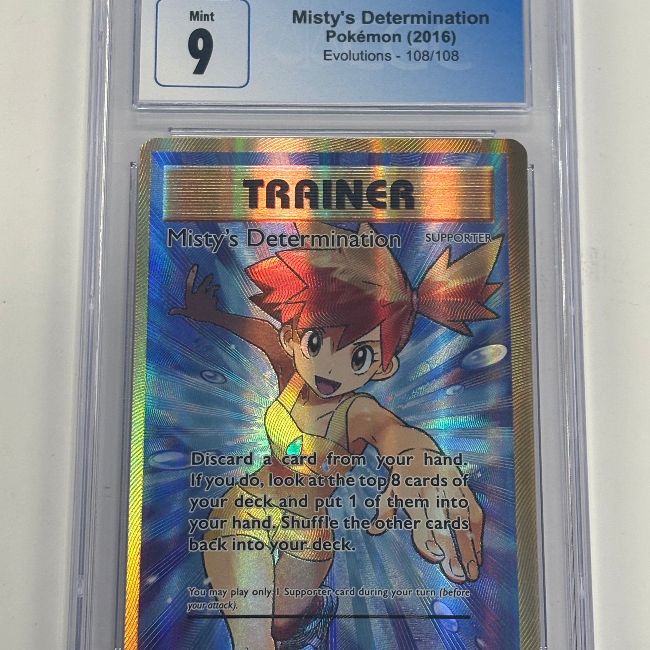 Pokémon TCG - CGC Mint 9 Evolutions Misty’s Determination 108/108 Full Art