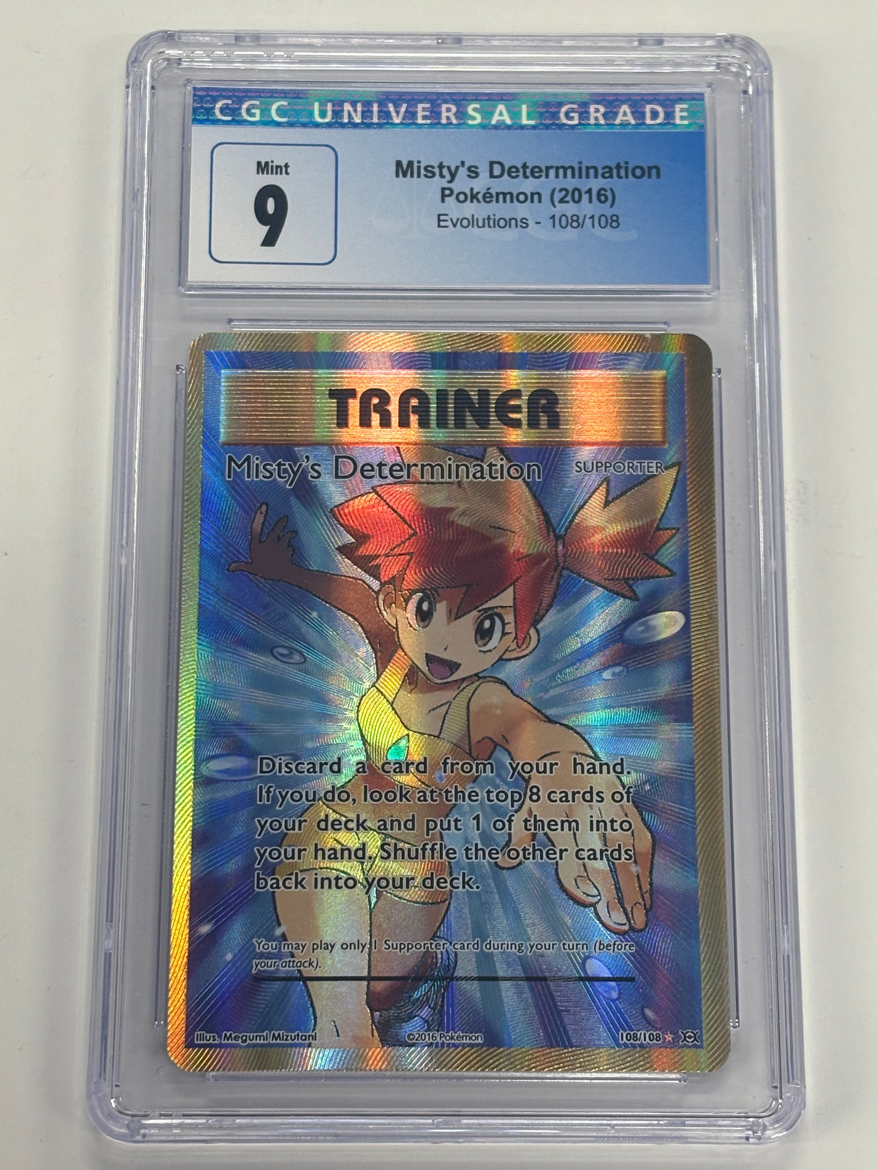 Pokémon TCG - CGC Mint 9 Evolutions Misty’s Determination 108/108 Full Art