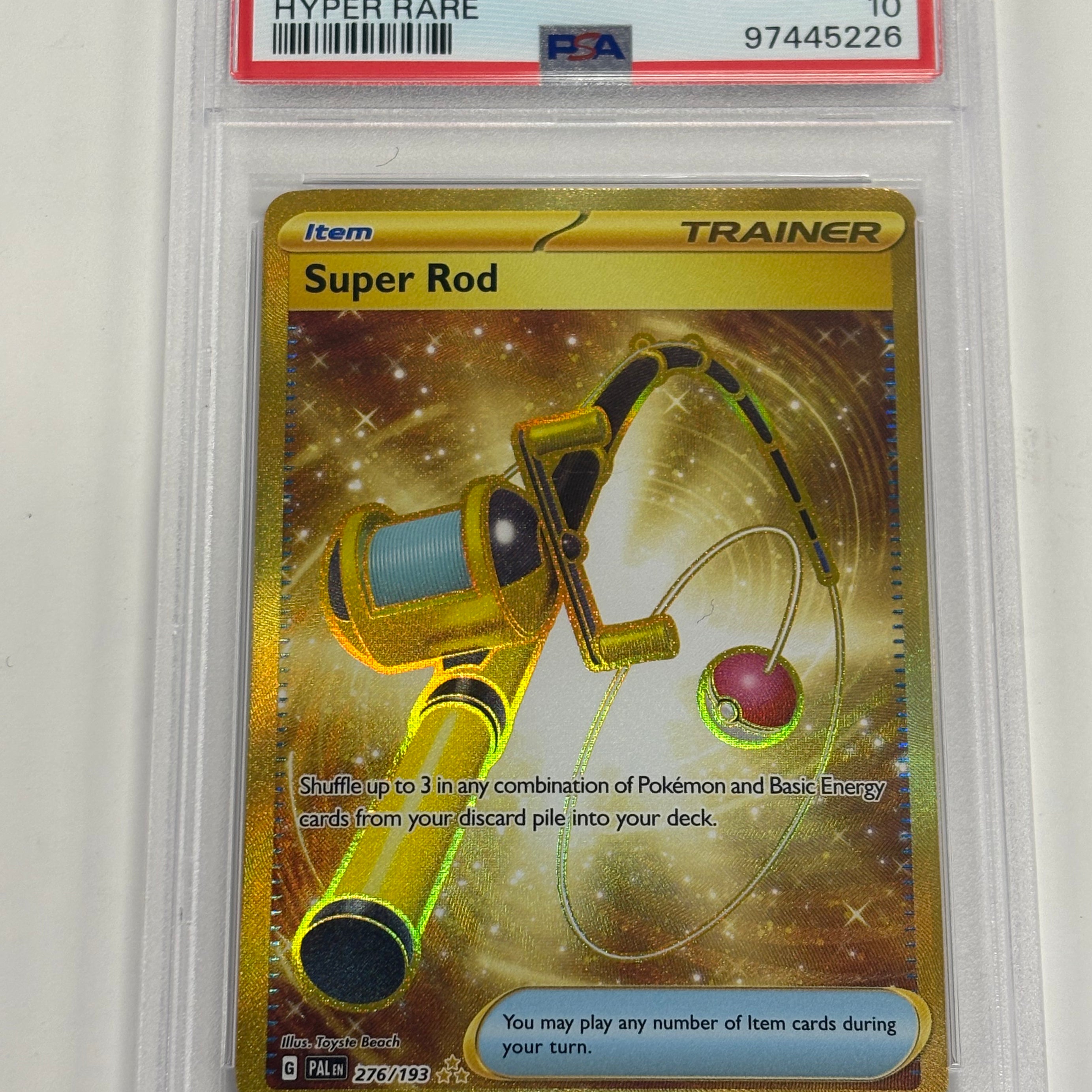 Pokémon TCG - PSA GEM MINT 10 Paldea Evolved Super Rod 276/193 Hyper Rare