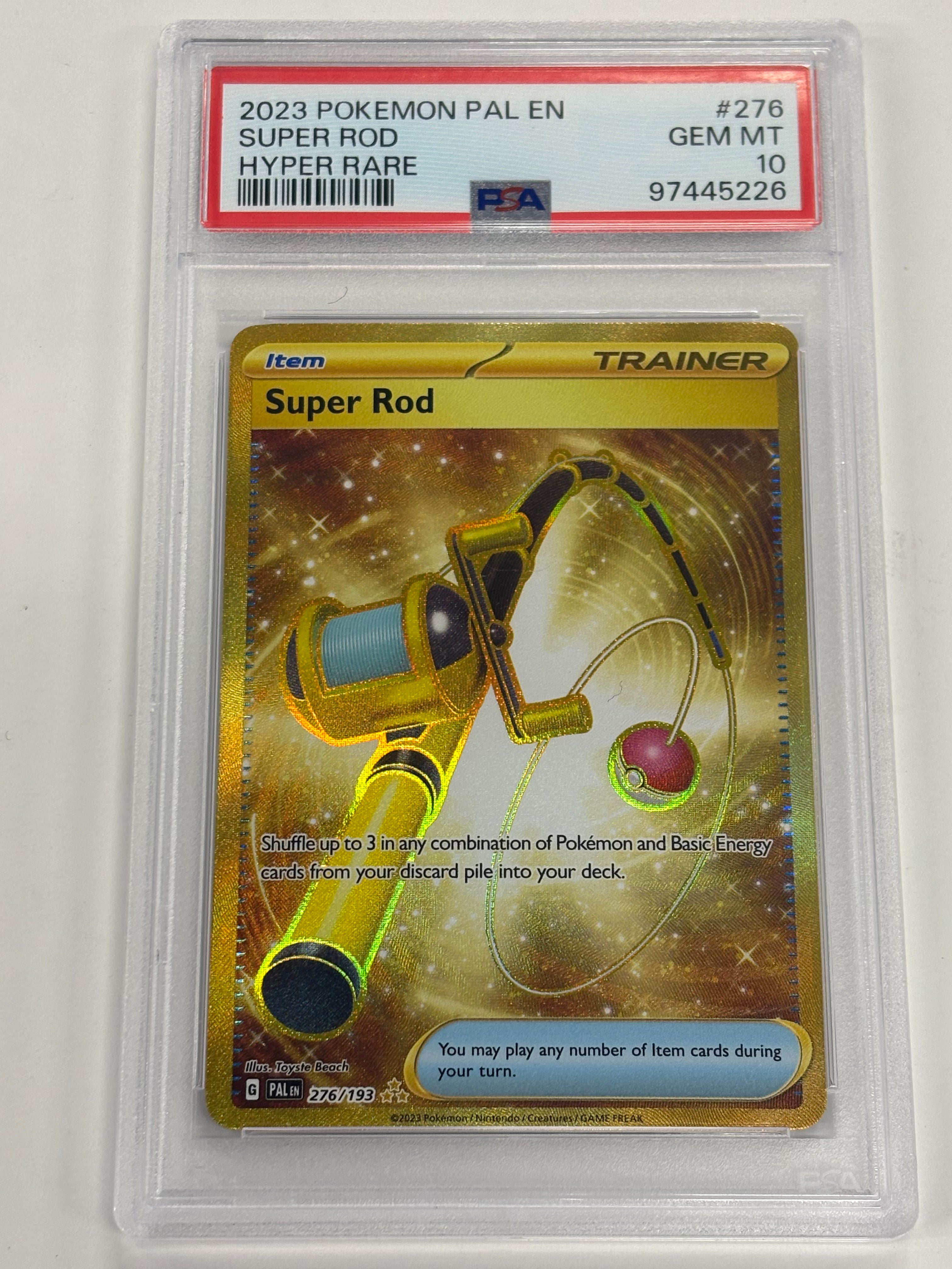 Pokémon TCG - PSA GEM MINT 10 Paldea Evolved Super Rod 276/193 Hyper Rare