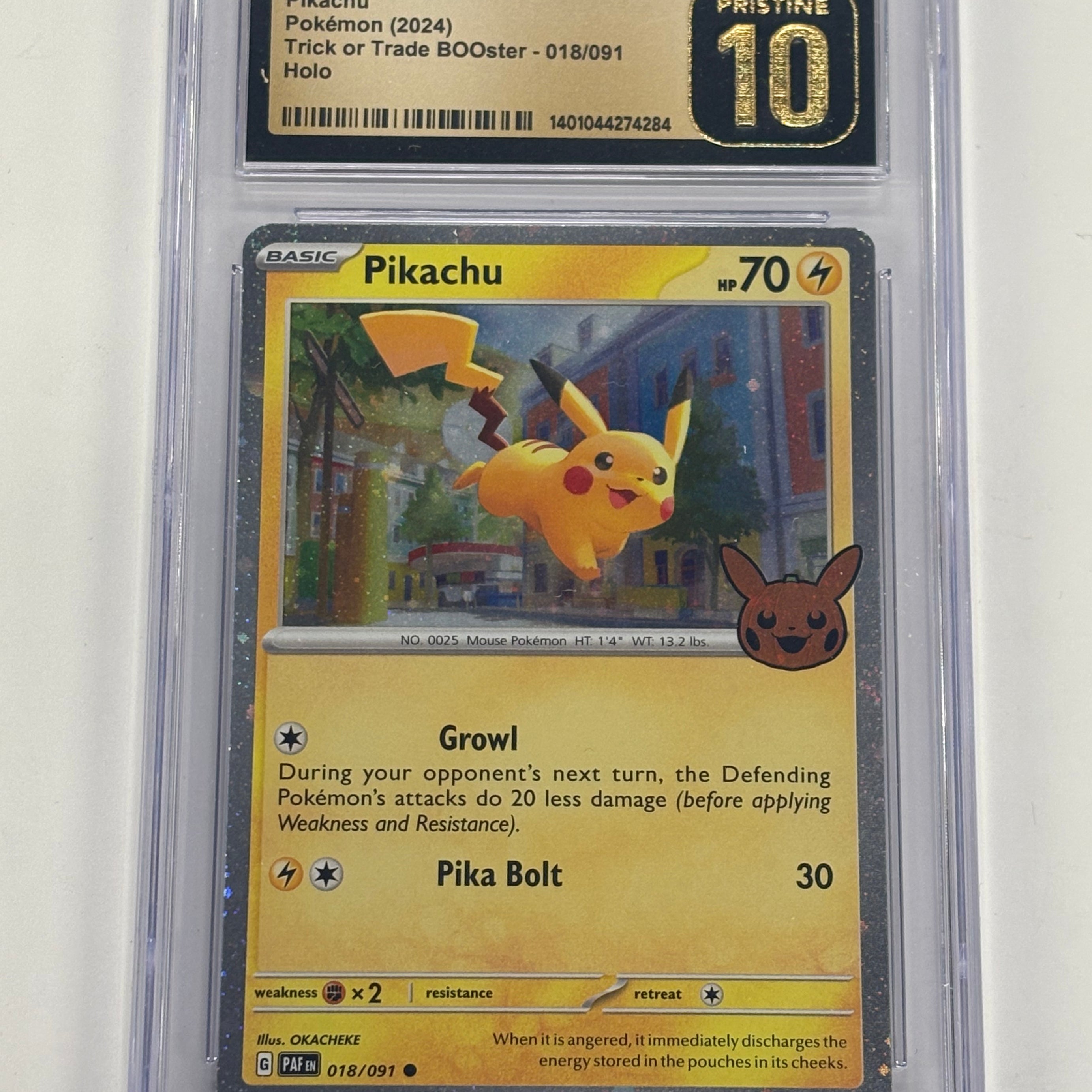 Pokémon TCG - CGC Pristine 10 Trick or Trade BOOster Pikachu 018/091 Holo