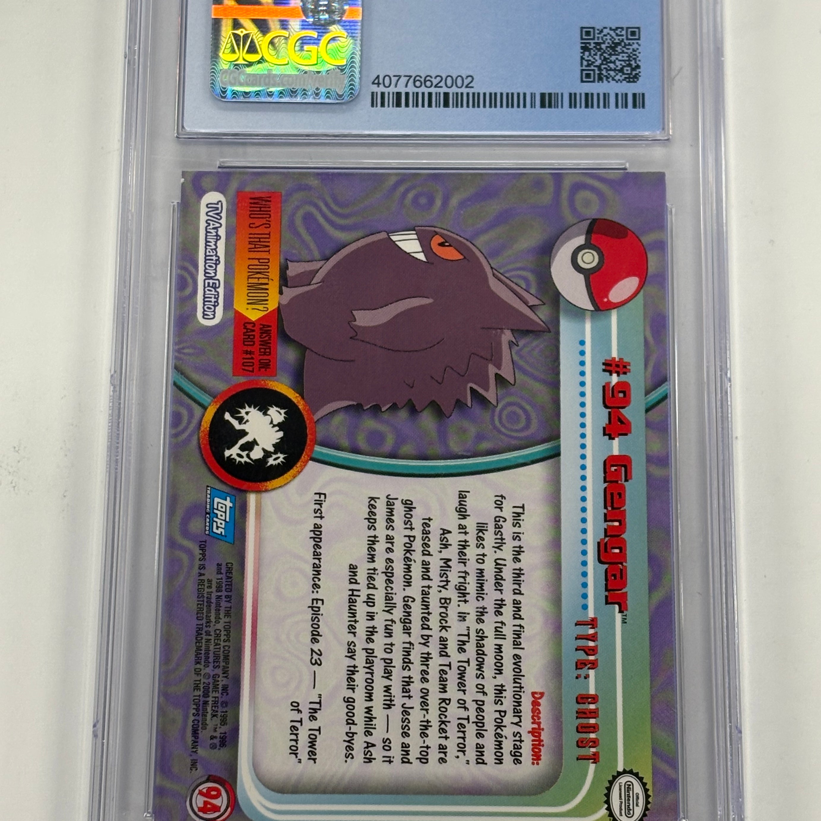 Pokémon TCG - CGC NM/MINT+ 8.5 Topps Series 2 Gengar #94