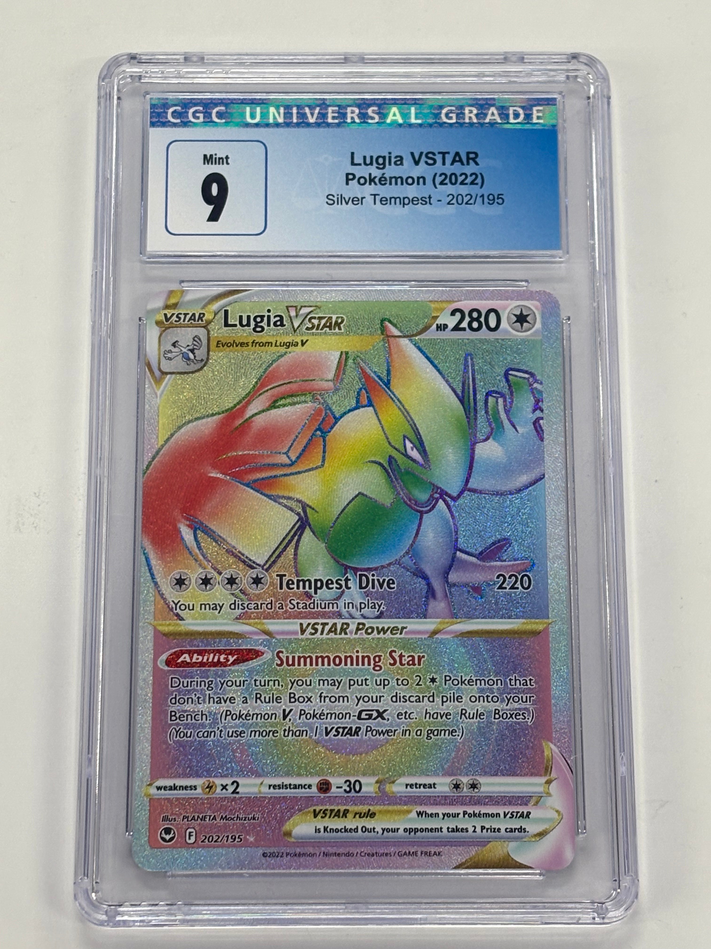 Pokémon TCG - CGC MINT 9 Silver Tempest Lugia VSTAR 202/195 Rainbow Rare