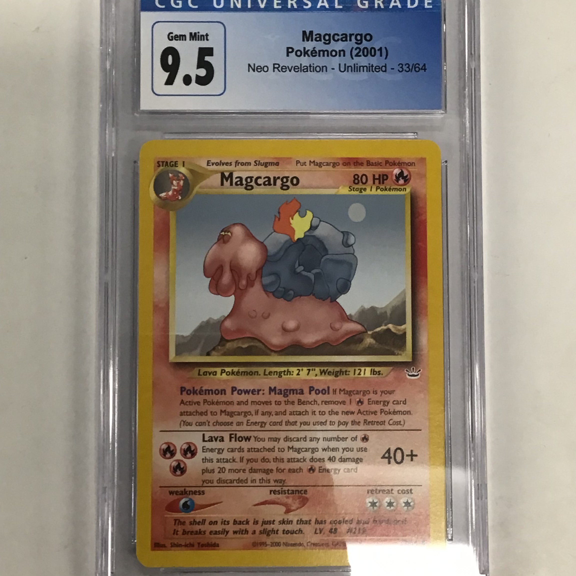 Pokémon TCG - CGC Gem Mint 9.5 Neo Revelation Unlimited Magcargo 33/64