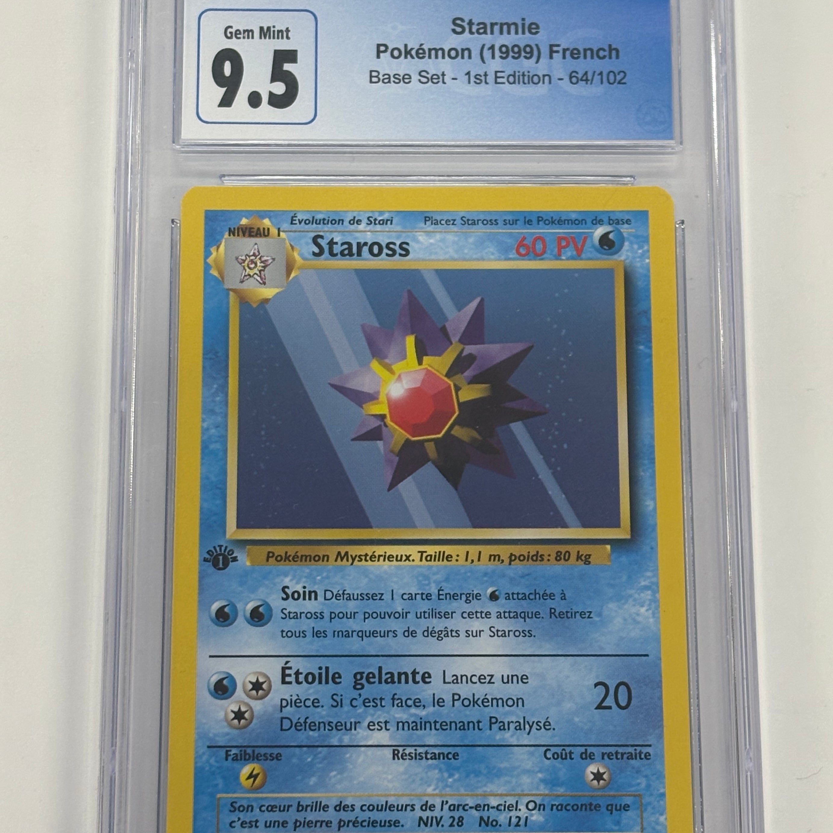 Pokémon TCG - CGC Gem Mint 9.5 Base Set 1st Edition French Starmie 64/102