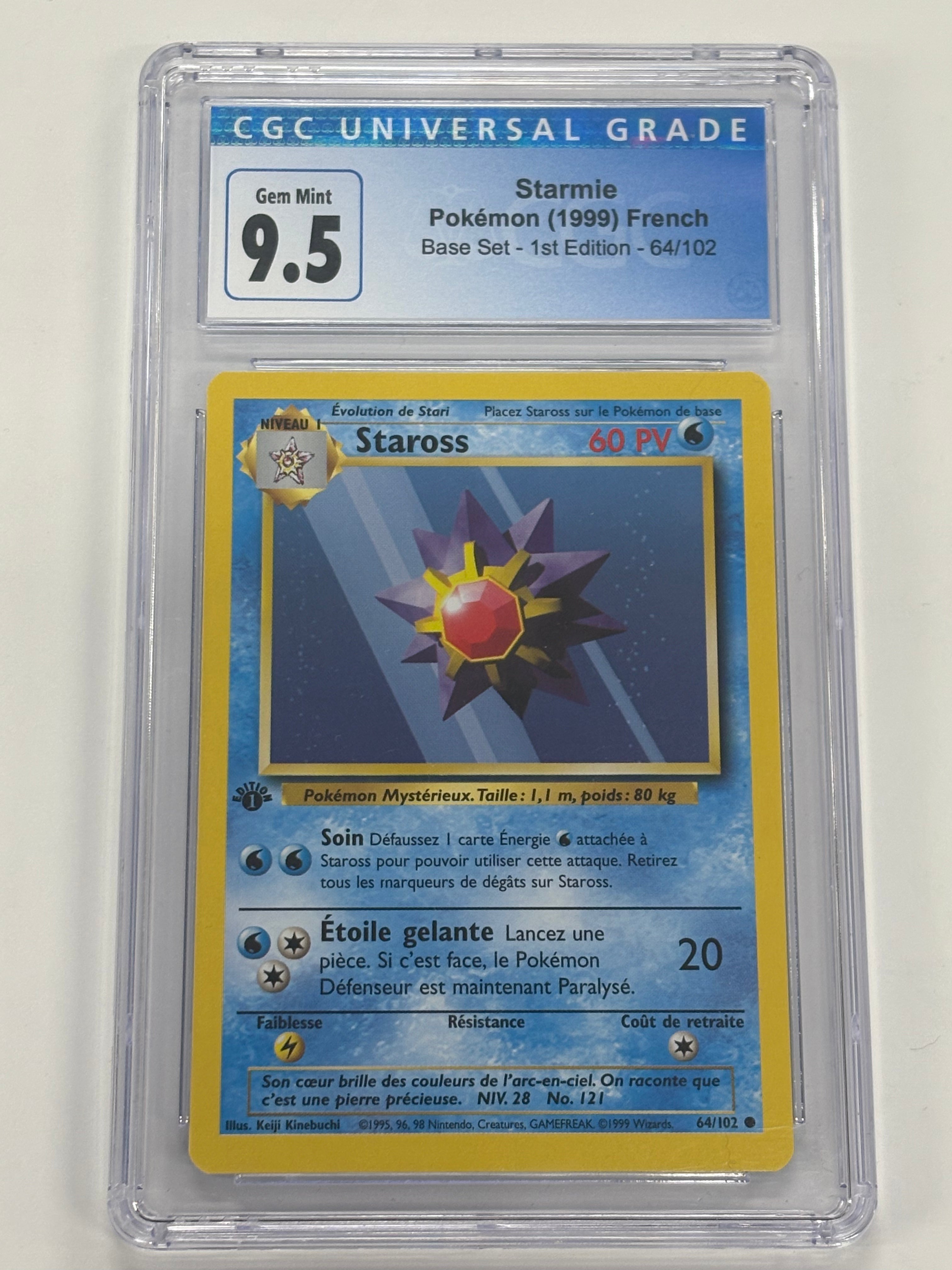 Pokémon TCG - CGC Gem Mint 9.5 Base Set 1st Edition French Starmie 64/102