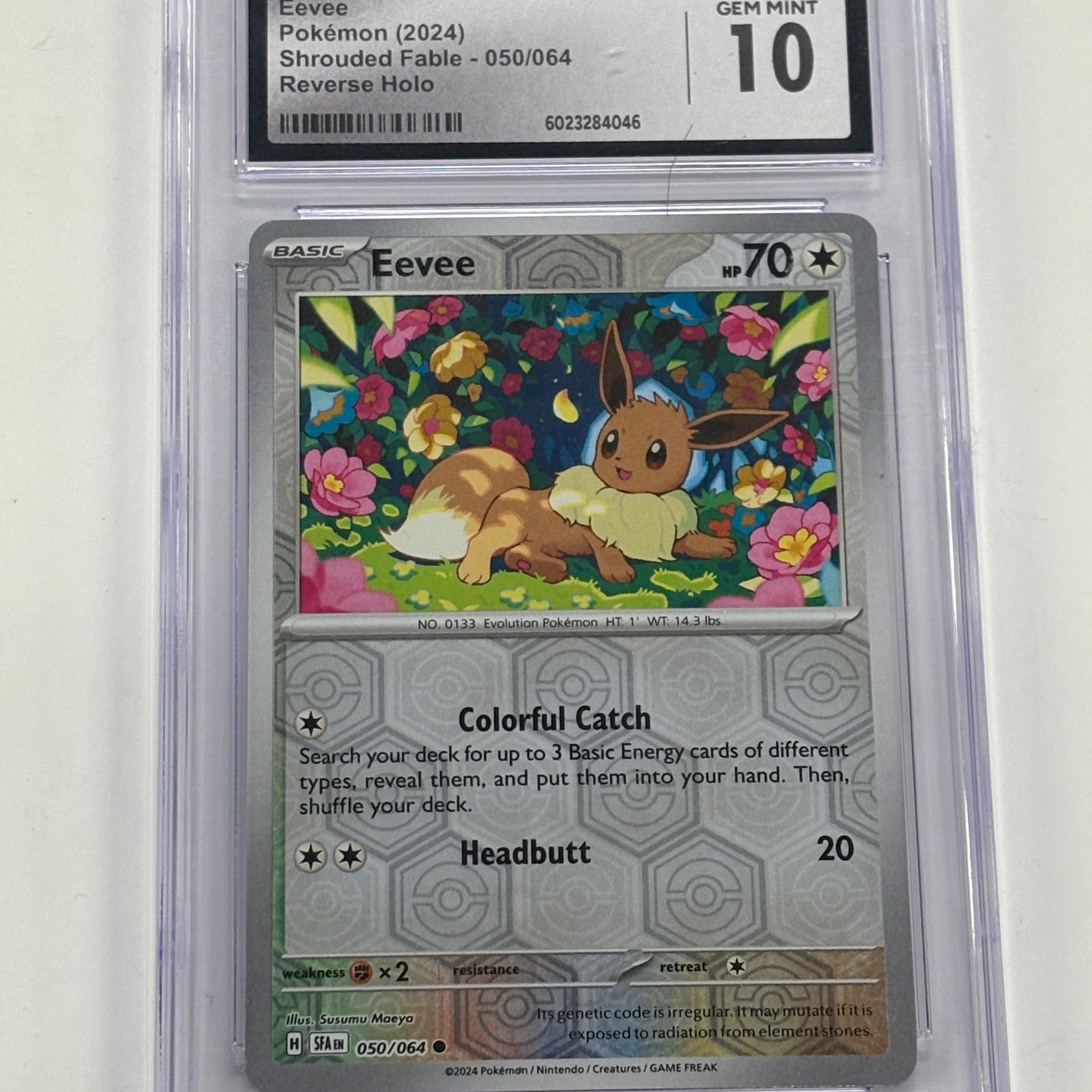 Pokémon TCG - CGC GEM MINT 10 Shrouded Fable Eevee 050/064 Reverse Holo