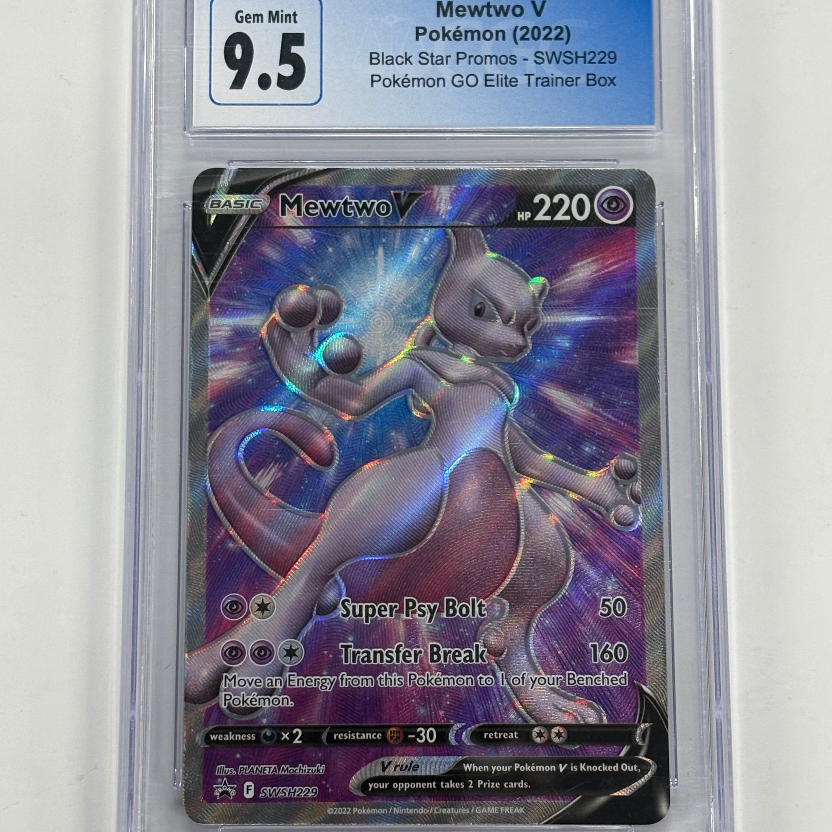 Pokémon TCG - CGC Gem Mint 9.5 Pokémon GO Elite Trainer Box Black Star Promo Mewtwo V SWSH229