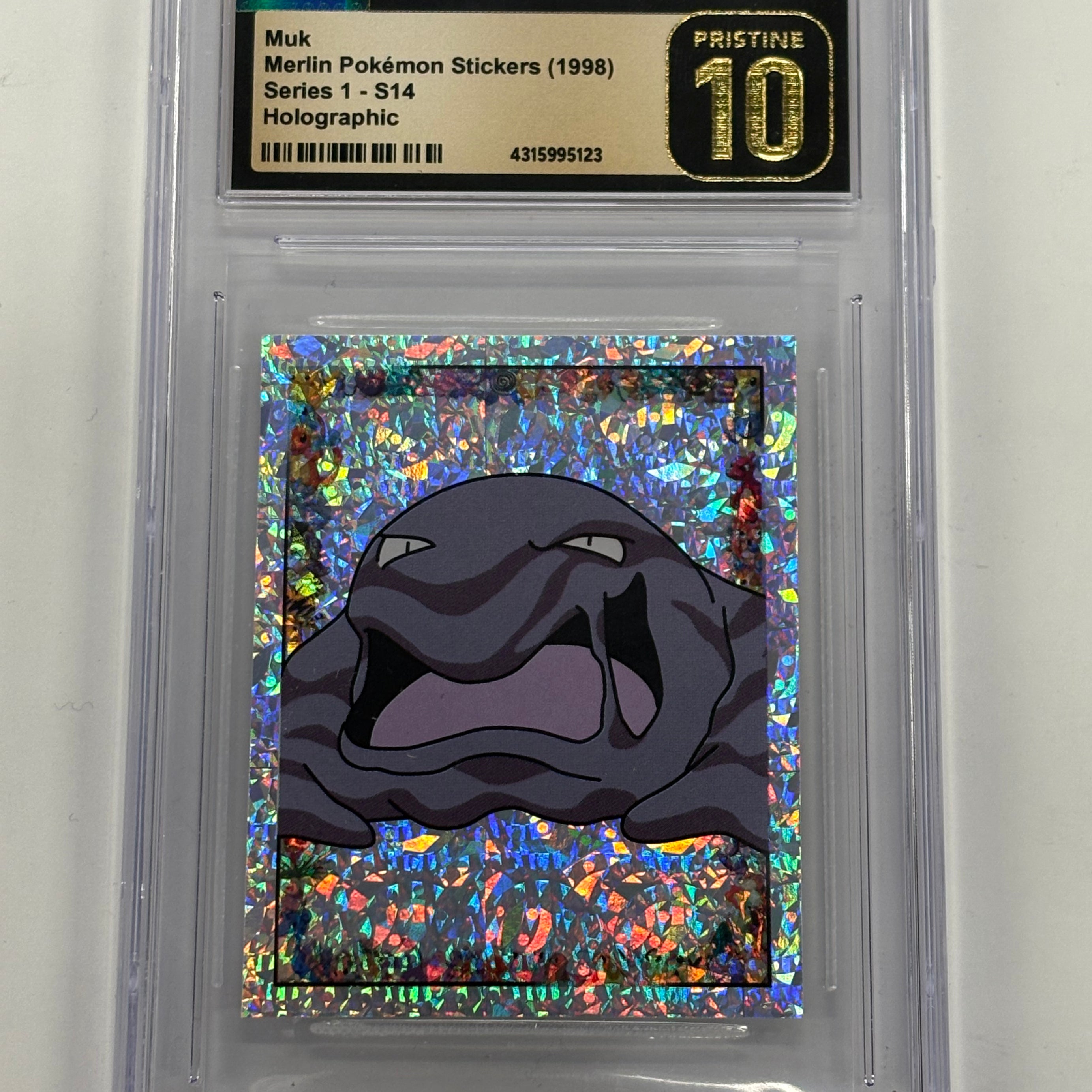 Pokémon TCG - CGC Pristine 10 Merlin Pokemon Stickers Series 1 Muk S14 Holographic