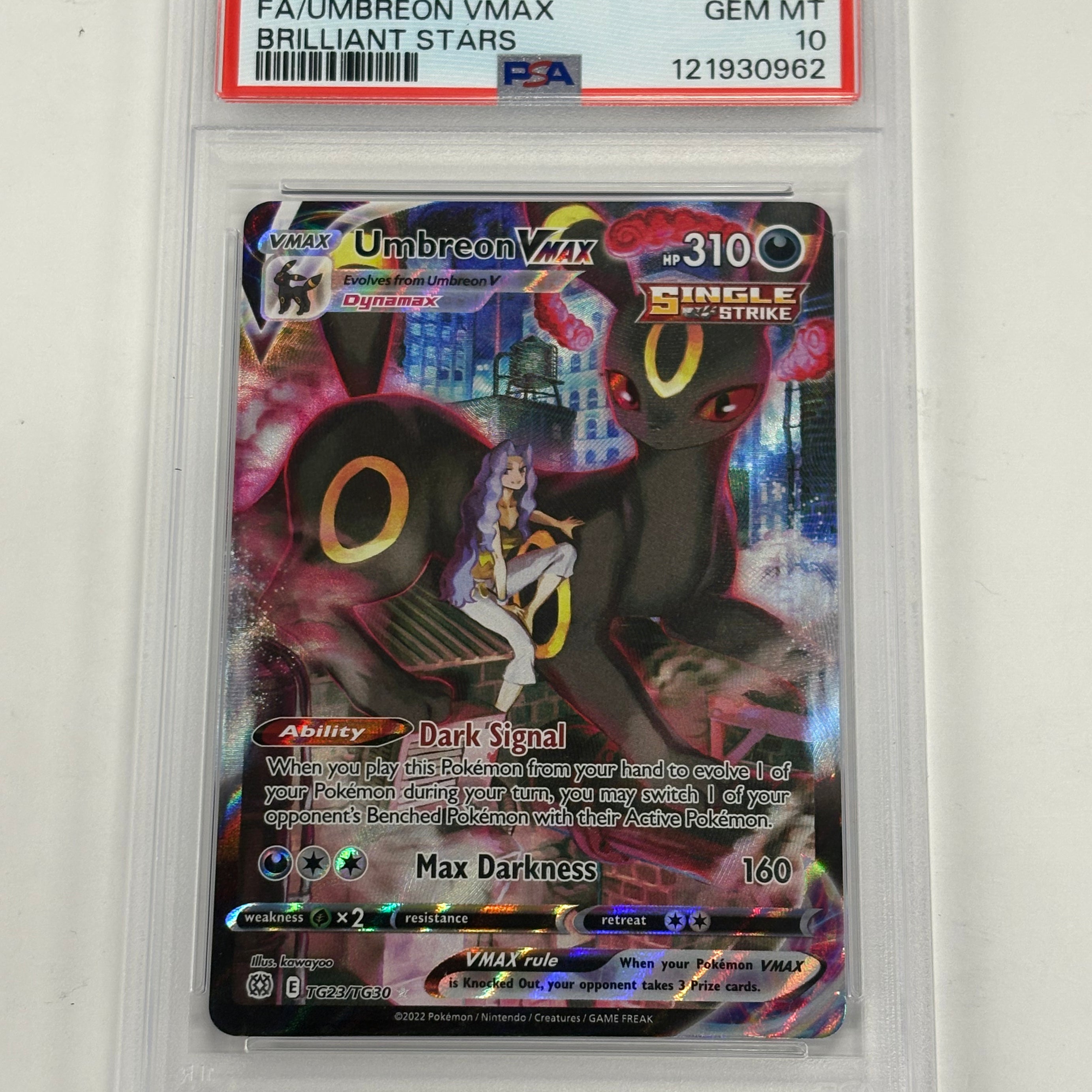 Pokémon TCG - PSA GEM MT 10 Brilliant Stars Umbreon VMAX TG23/TG30 Trainer Gallery