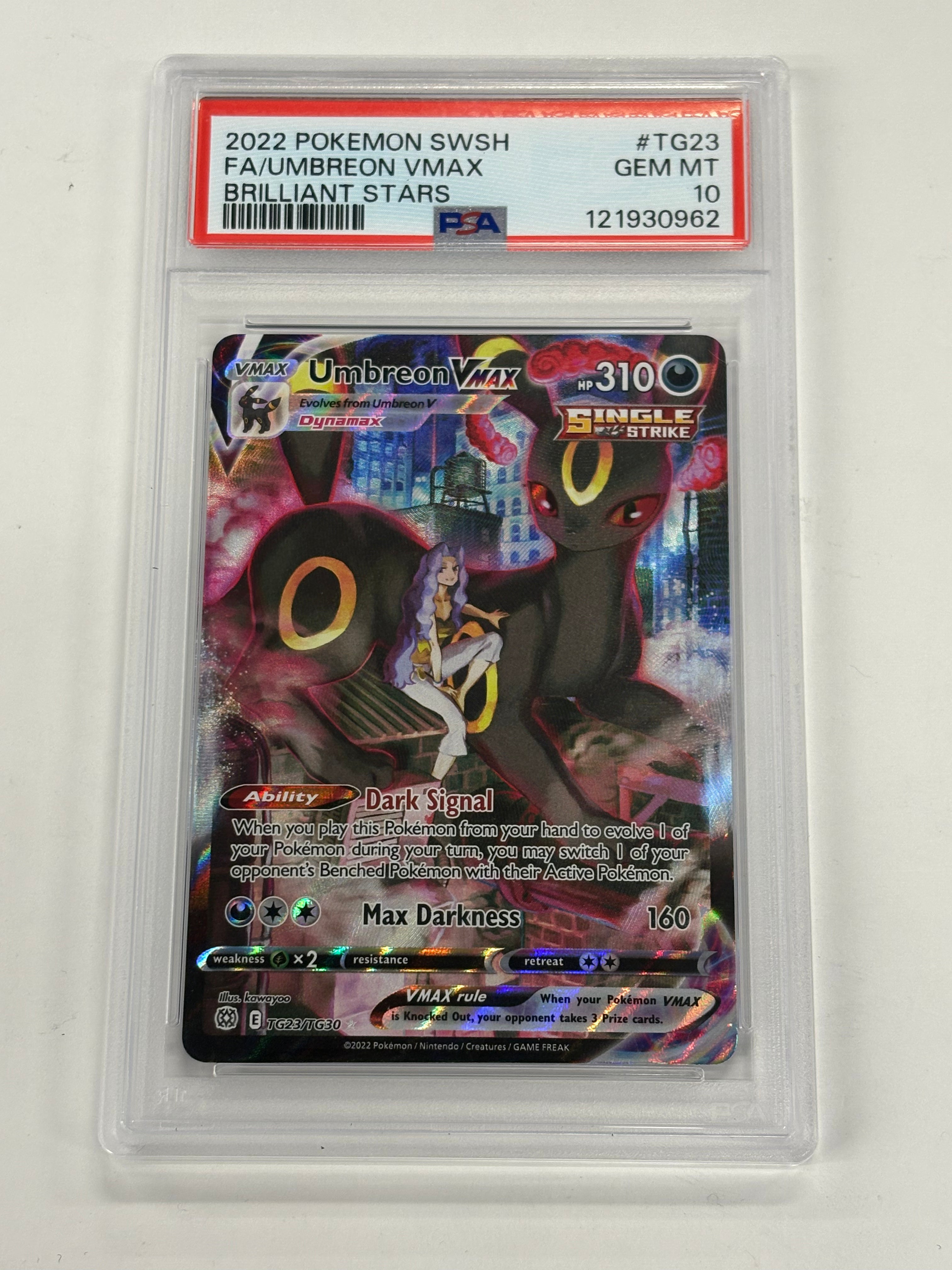 Pokémon TCG - PSA GEM MT 10 Brilliant Stars Umbreon VMAX TG23/TG30 Trainer Gallery