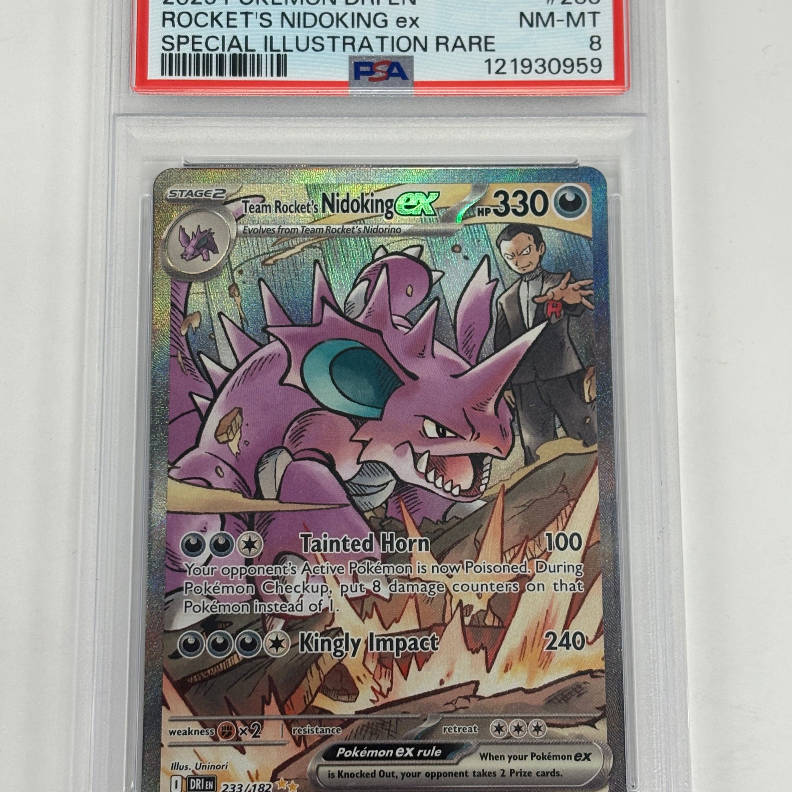 Pokémon TCG - PSA NM-MT 8 Destined Rivals Team Rocket’s Nidoking ex 233/182 Special Illustration Rare