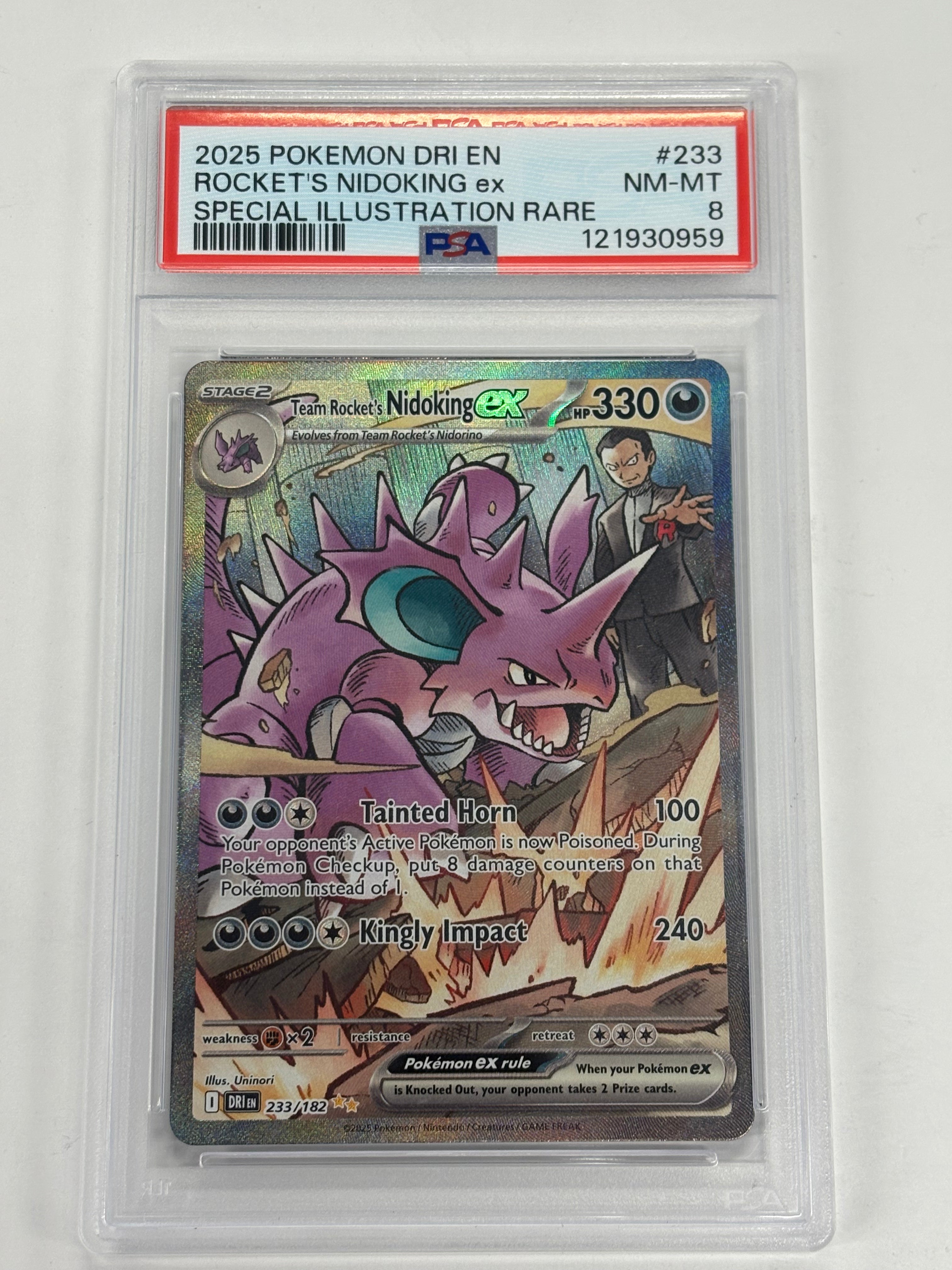 Pokémon TCG - PSA NM-MT 8 Destined Rivals Team Rocket’s Nidoking ex 233/182 Special Illustration Rare