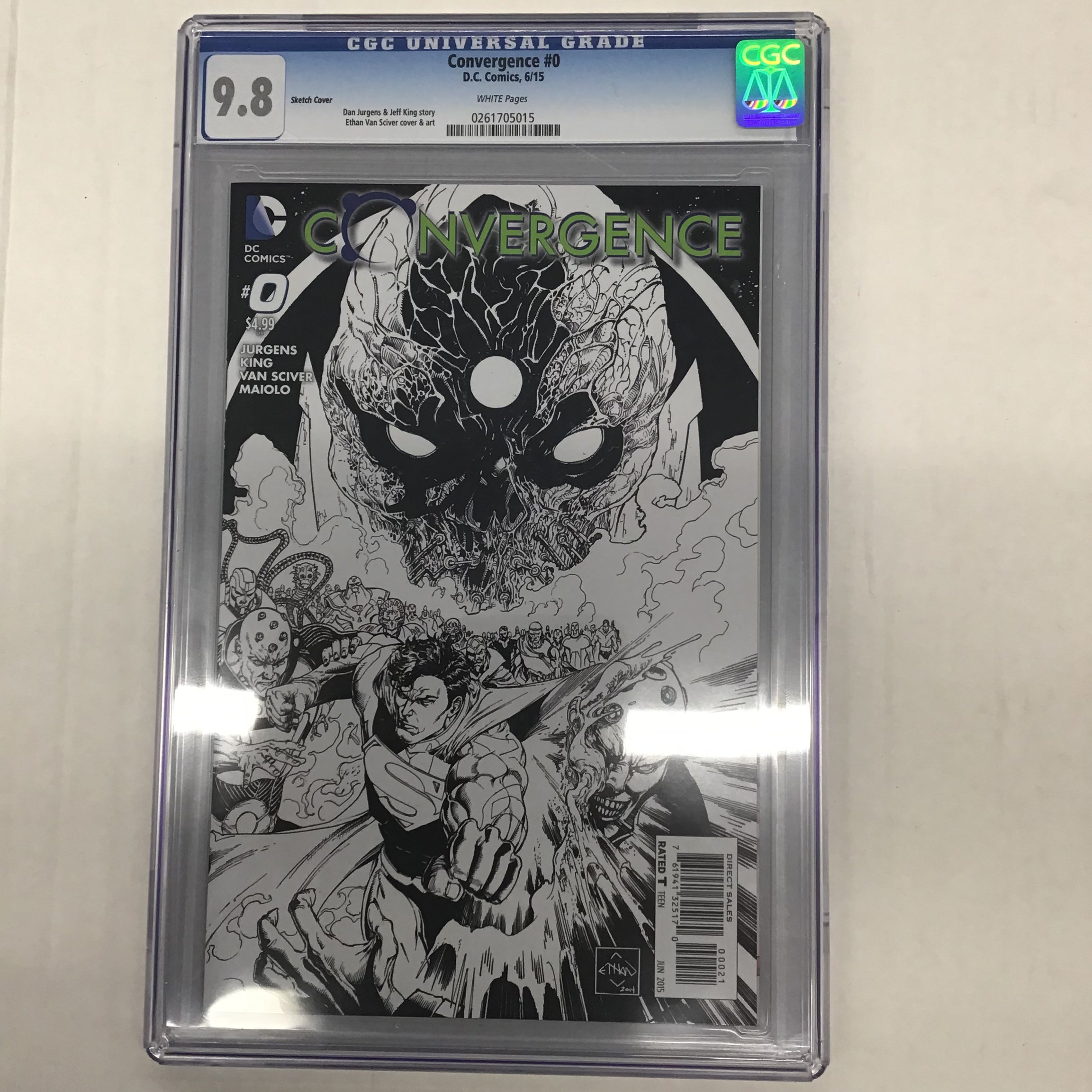 CGC Universal Grade 9.8 D.C Comics Convergence #0 Sketch Cover