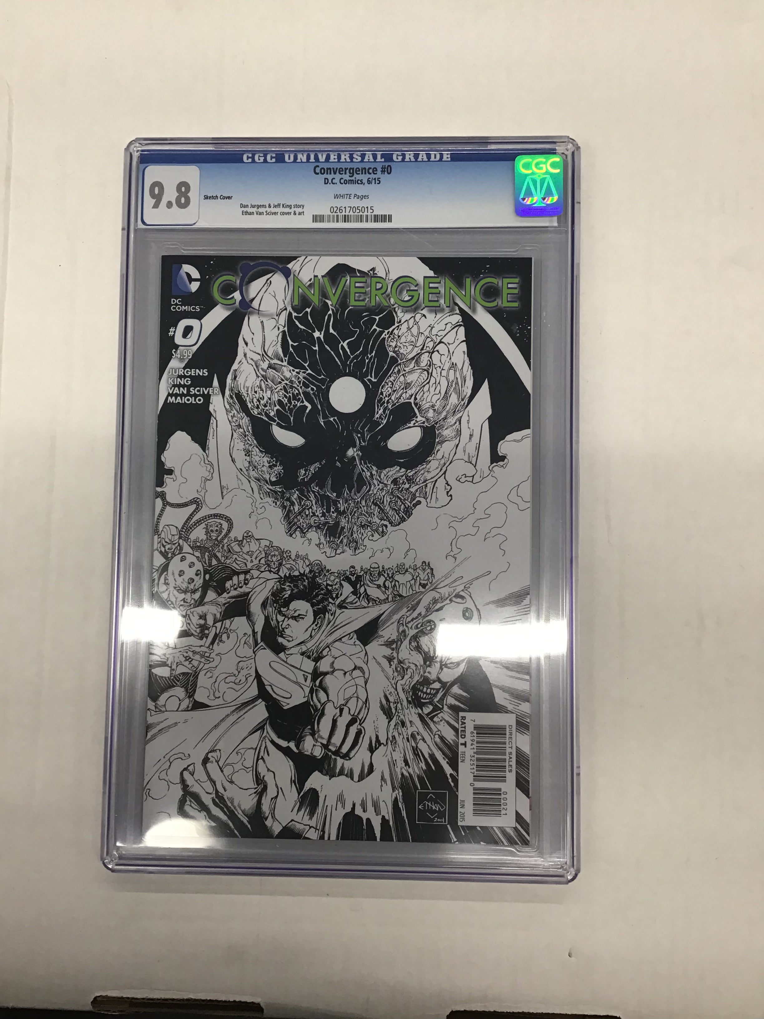 CGC Universal Grade 9.8 D.C Comics Convergence #0 Sketch Cover