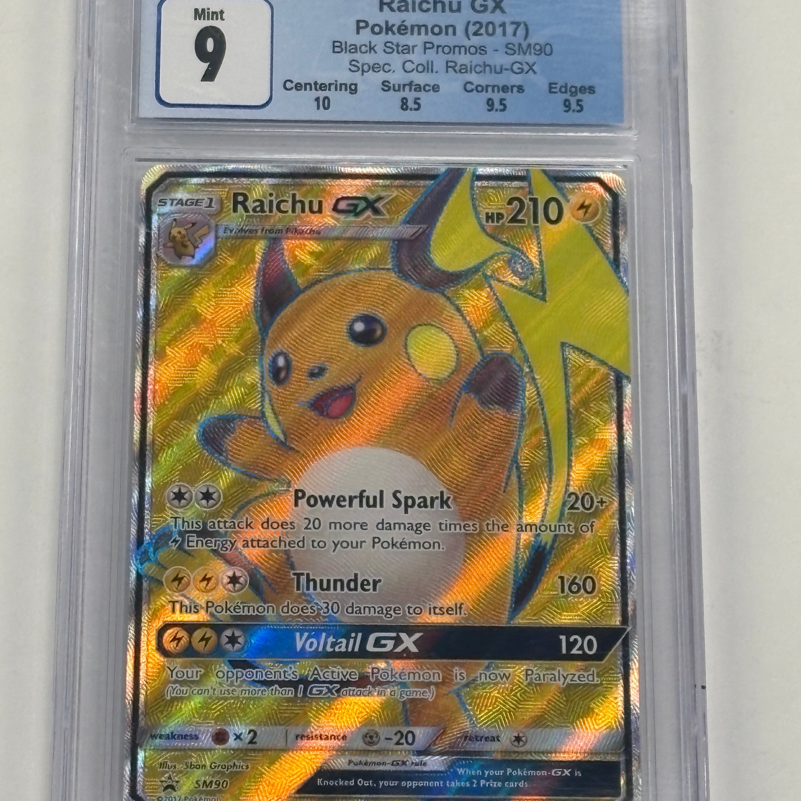 Pokémon TCG - CGC Mint 9 Sun & Moon Black Star Promo Raichu GX SM90 Full Art