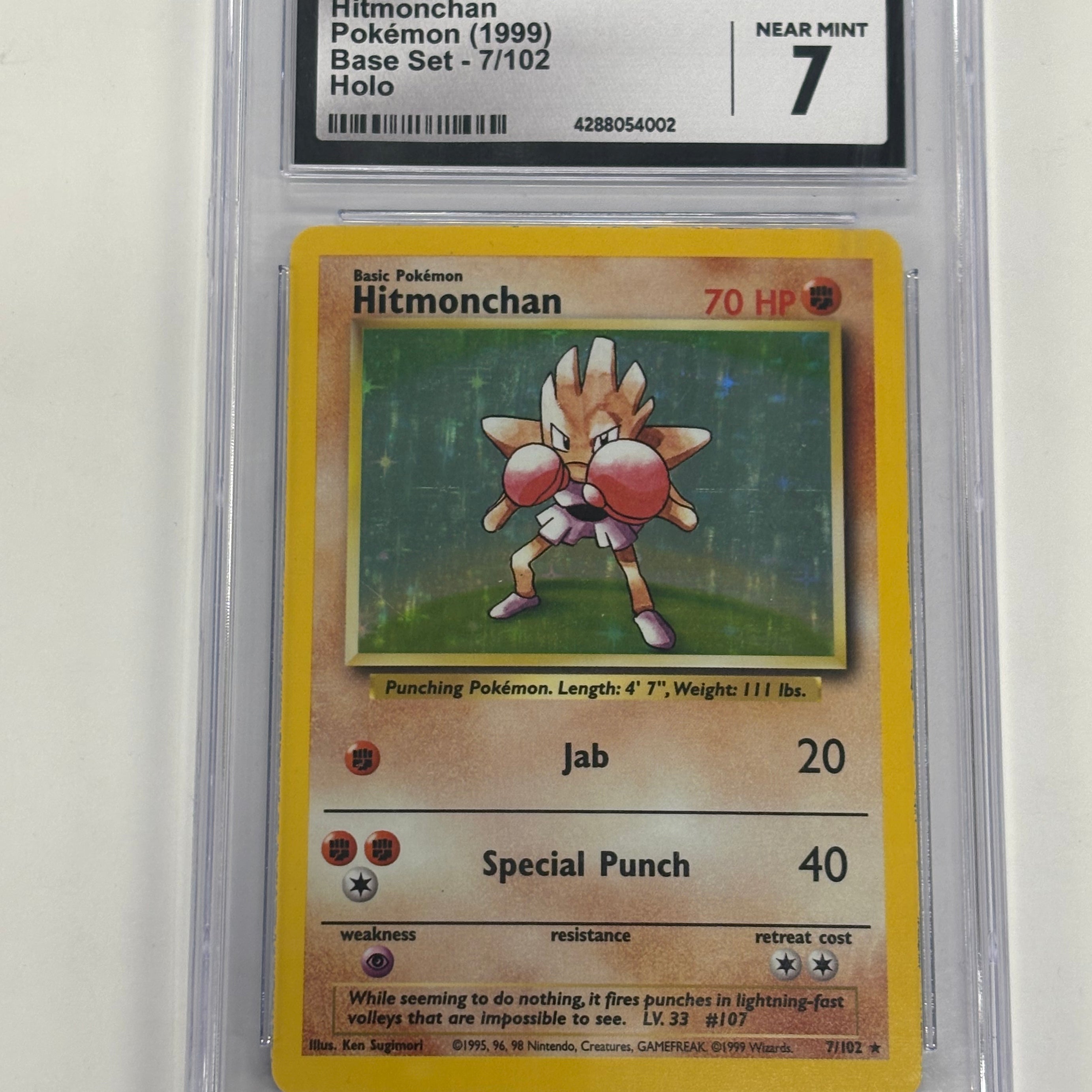 Pokémon TCG - CGC Near Mint 7 Base Set Hitmonchan 7/102 Holo