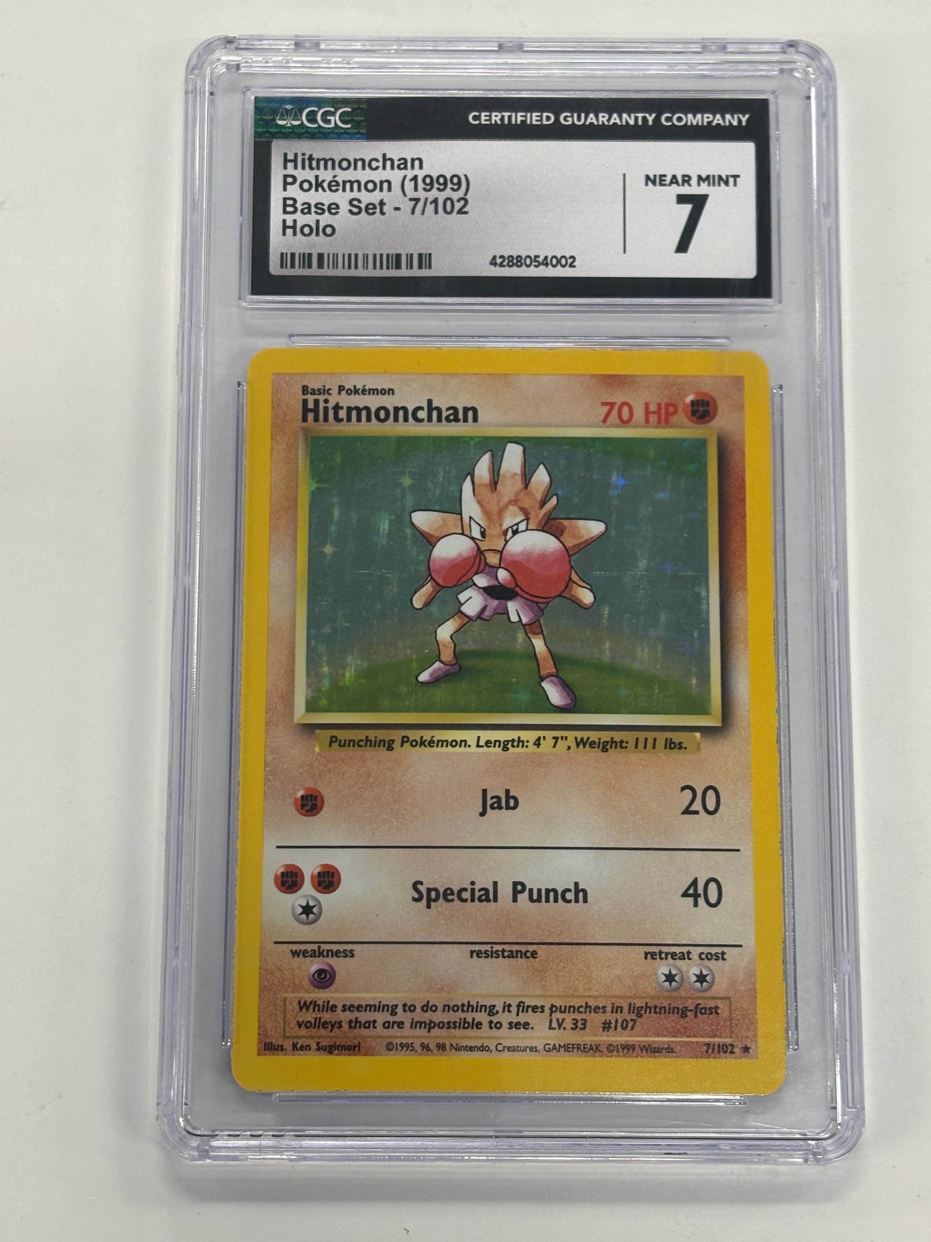 Pokémon TCG - CGC Near Mint 7 Base Set Hitmonchan 7/102 Holo