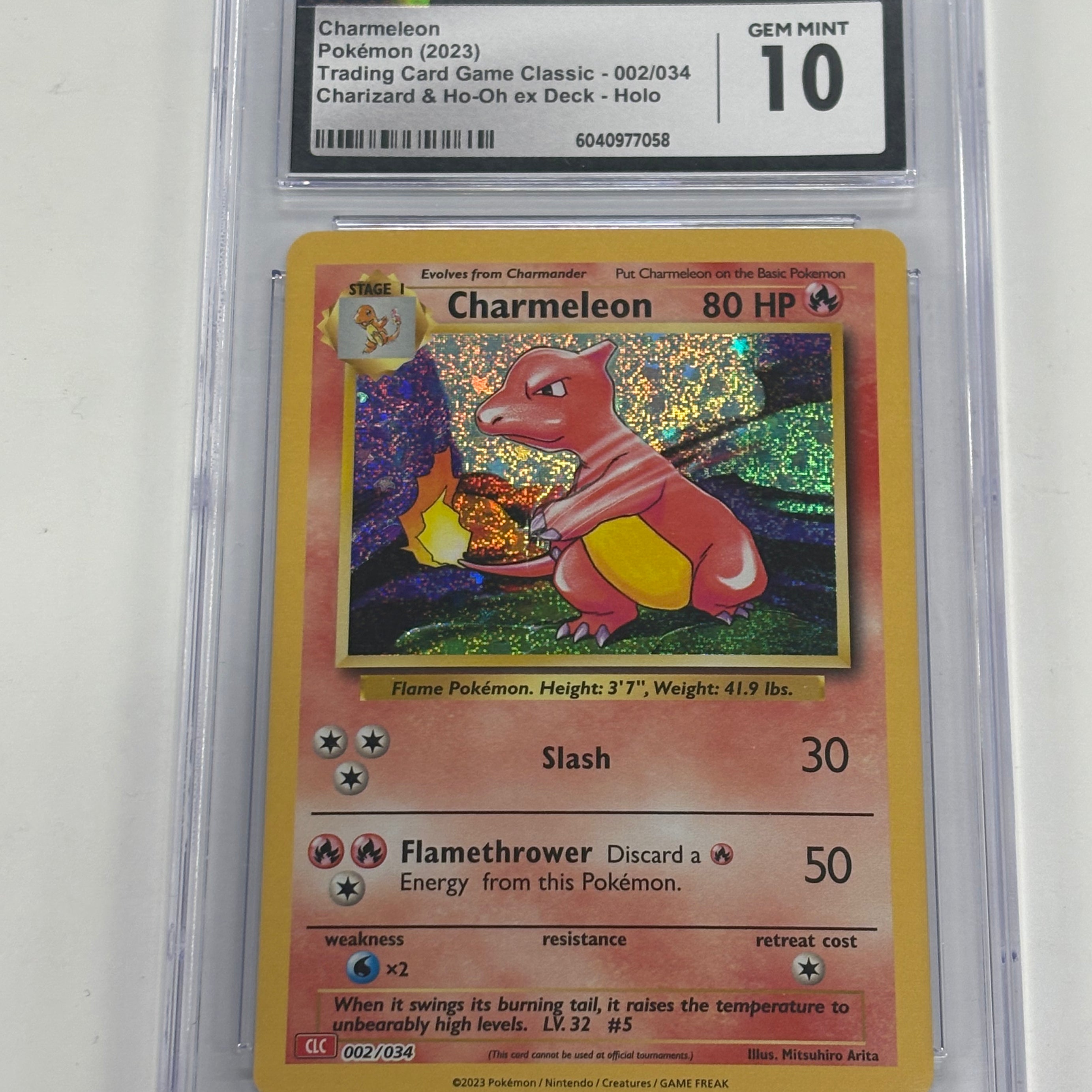 Pokémon TCG - CGC GEM MINT 10 Trading Card Game Classic Charizard & Ho-Oh ex Deck Charmeleon 002/032 Holo