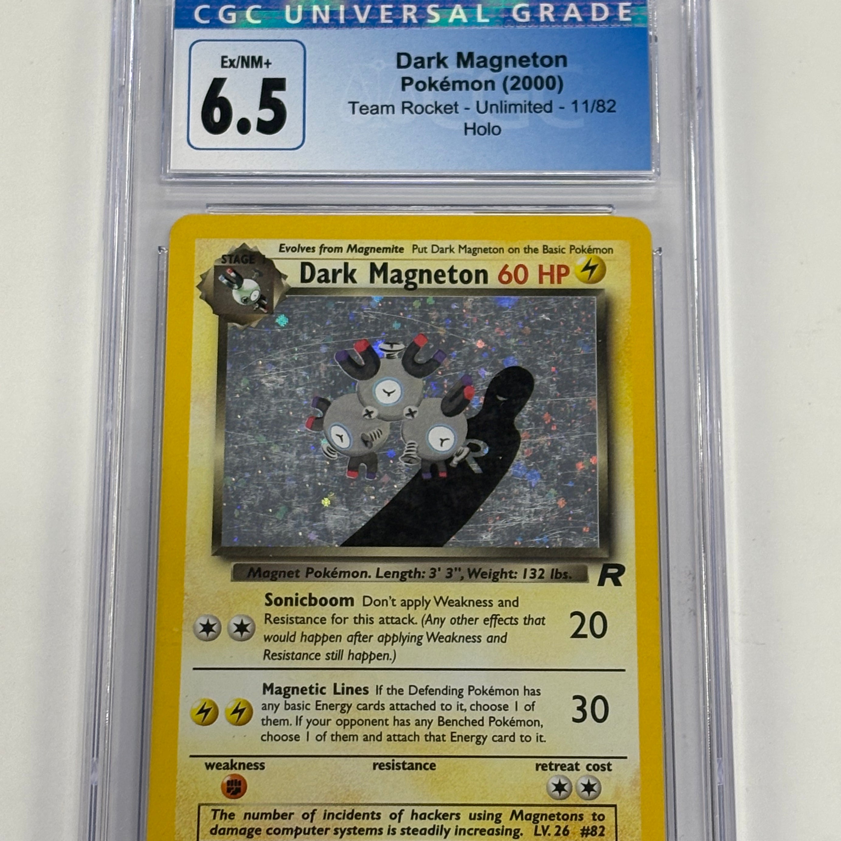 Pokémon TCG - CGC Ex/NM+ 6.5 Team Rocket Unlimited Dark Magneton 11/82 Holo