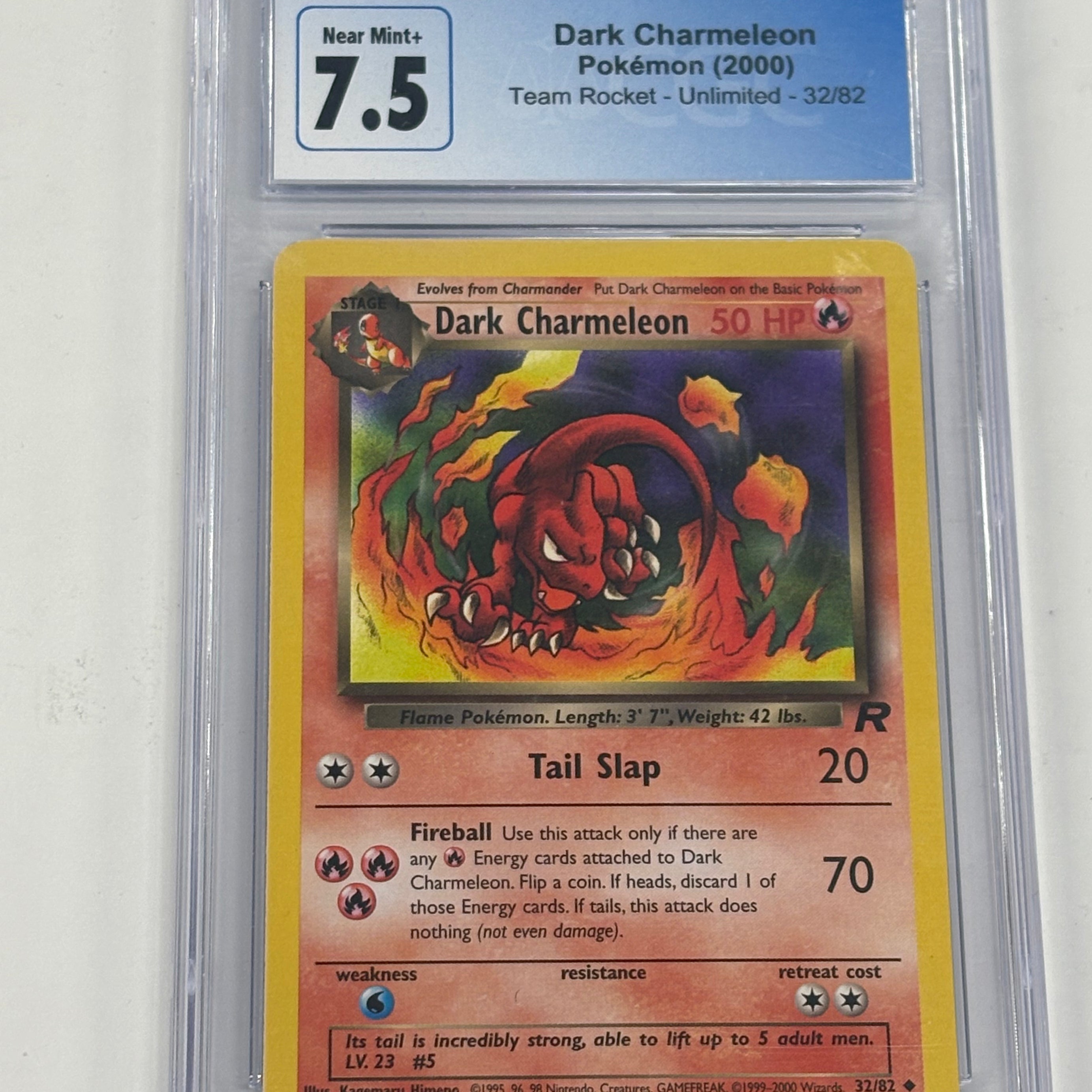 Pokémon TCG - CGC Near Mint+ 7.5 Team Rocket Unlimited Dark Charmeleon 32/82
