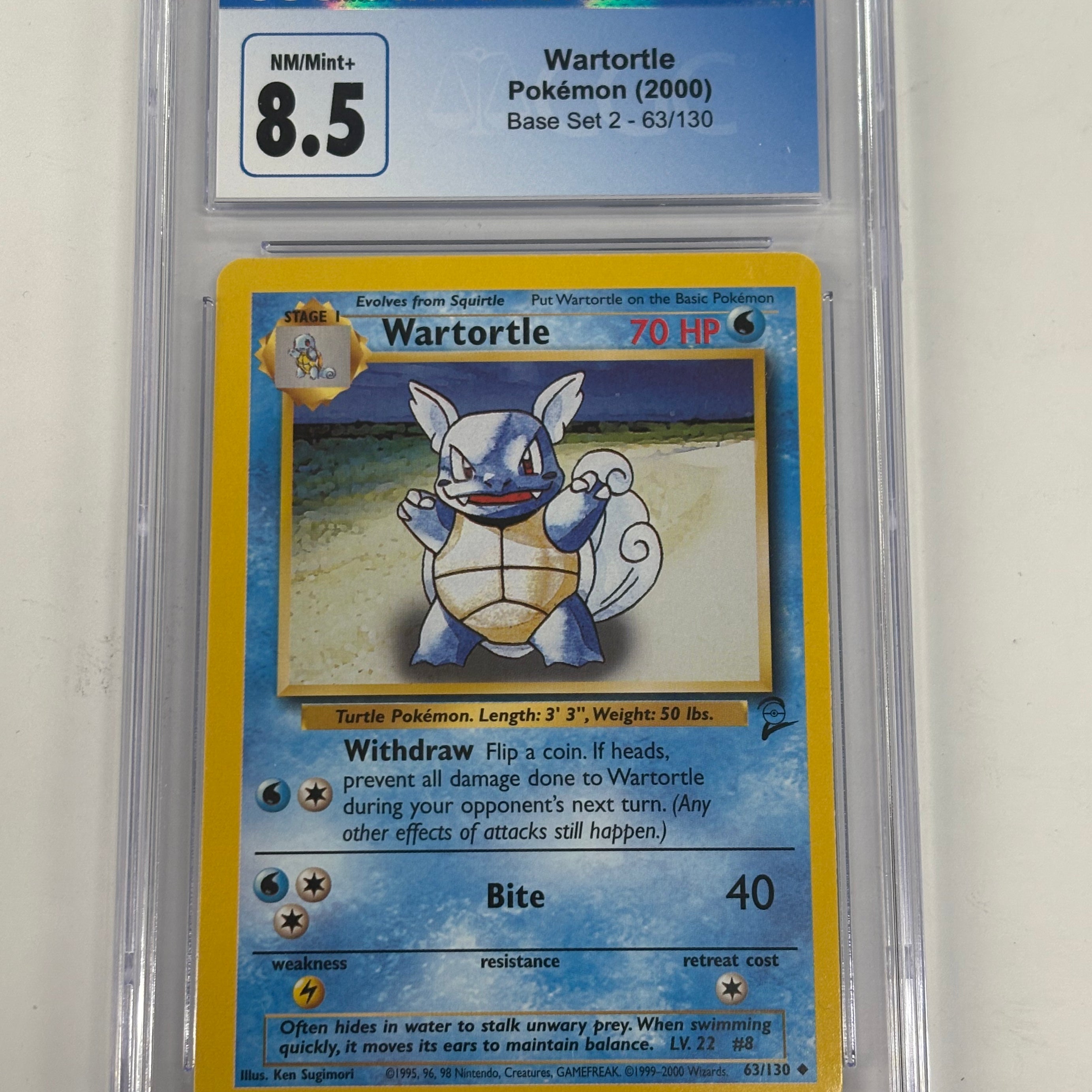 Pokémon TCG - CGC NM/Mint+ 8.5 Base Set 2 Wartortle 63/130