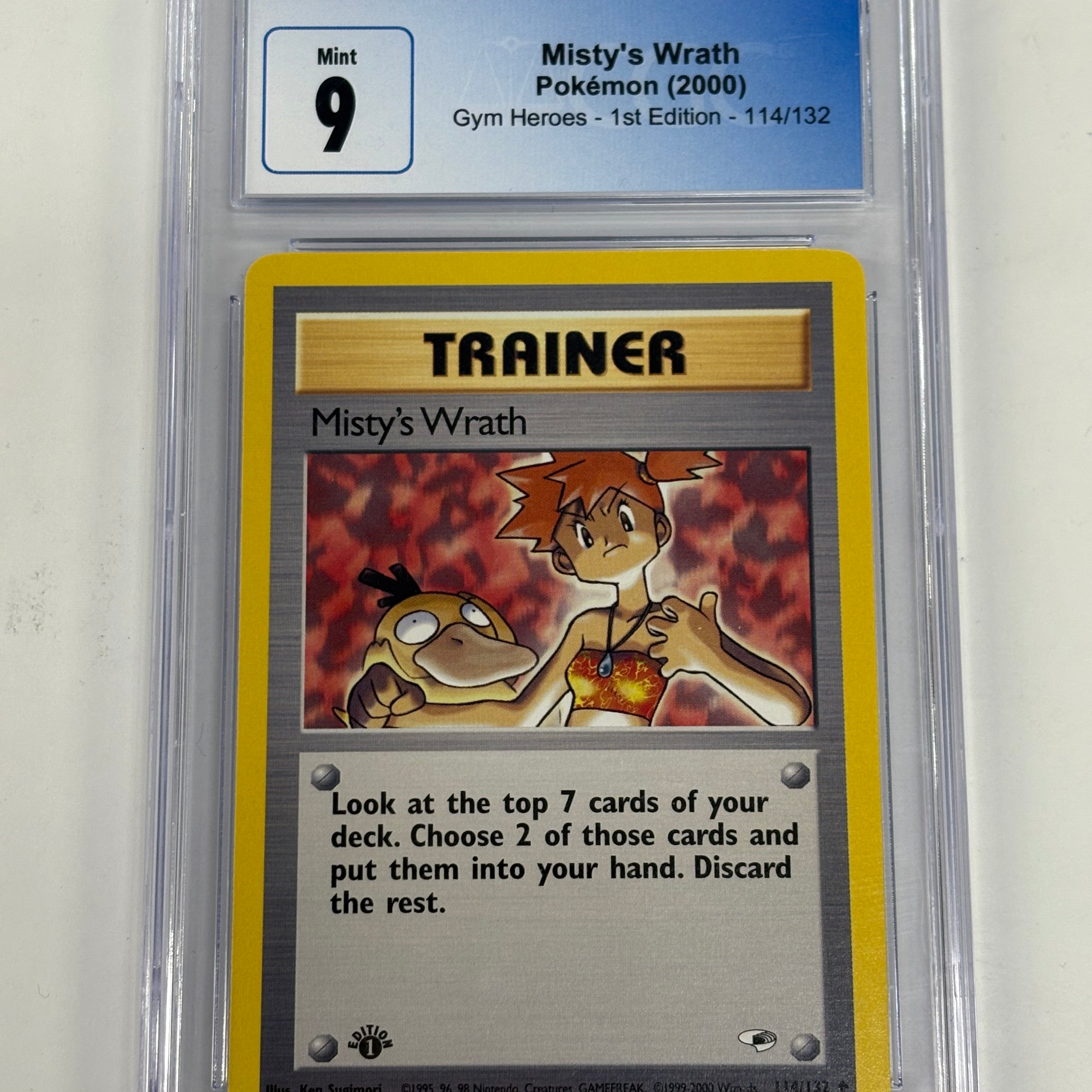 Pokémon TCG - CGC Mint 9 Gym Heroes 1st Edition Misty’s Wrath 114/132