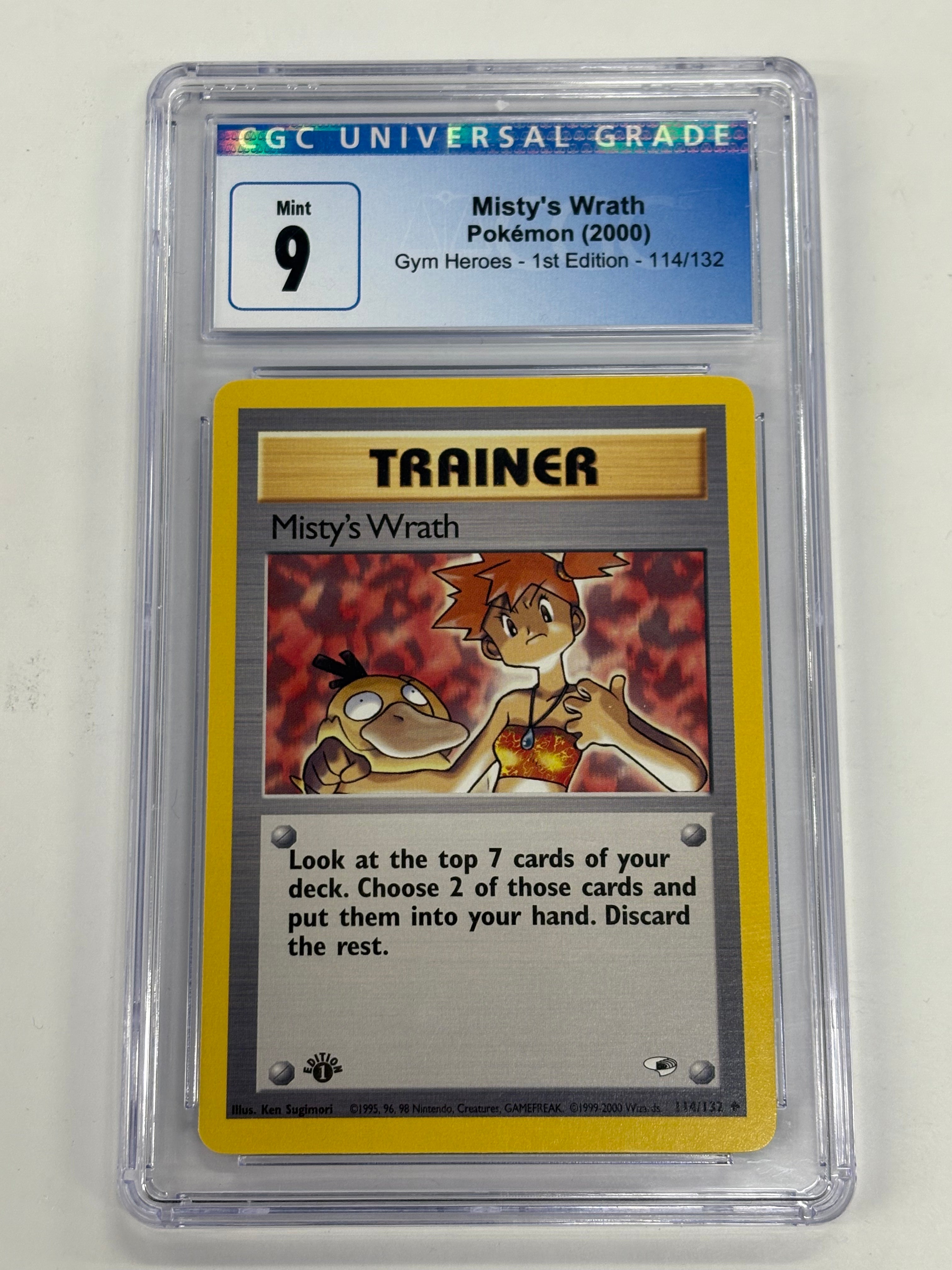 Pokémon TCG - CGC Mint 9 Gym Heroes 1st Edition Misty’s Wrath 114/132