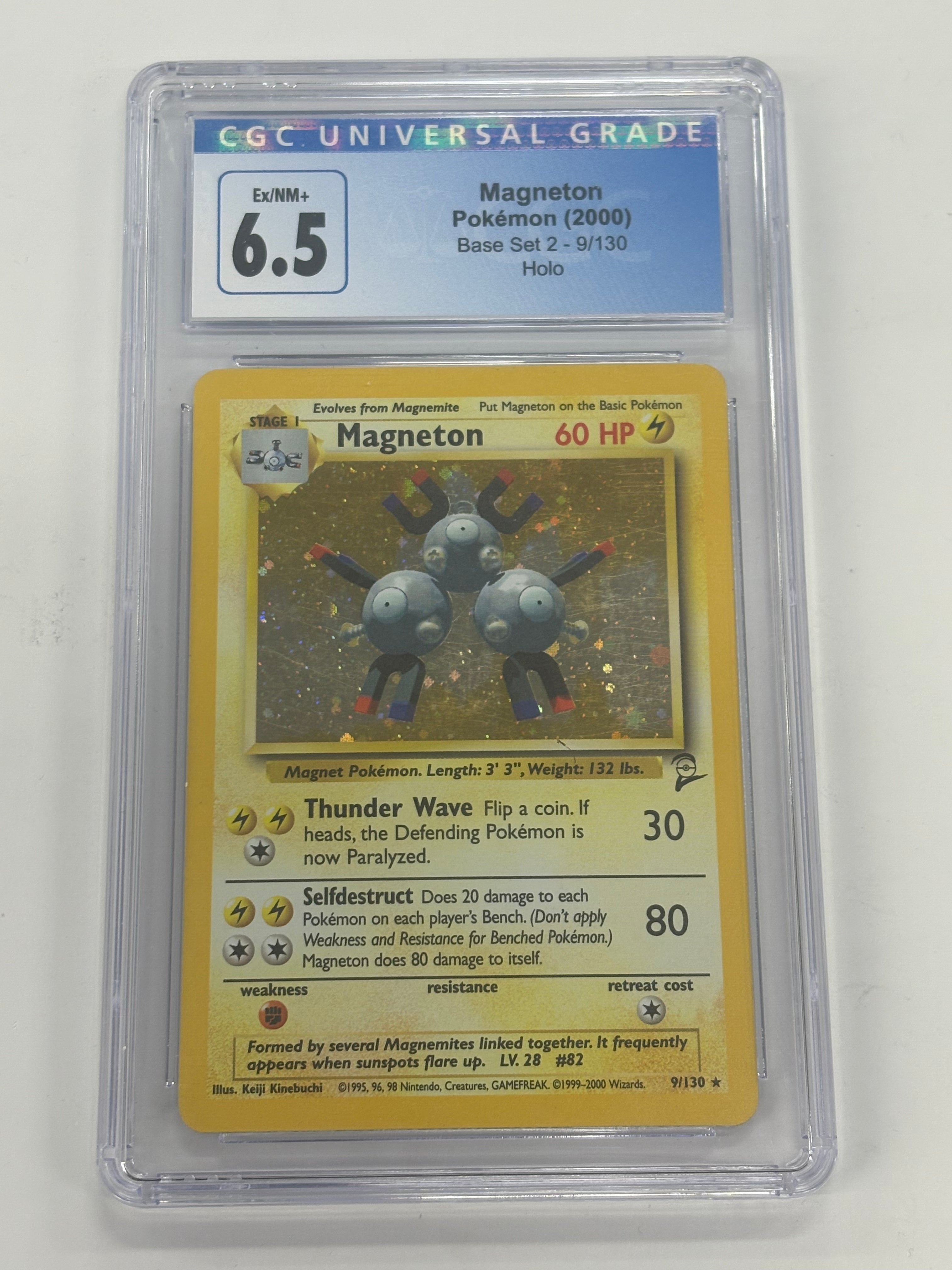 Pokémon TCG - CGC Ex/NM+ 6.5 Base Set 2 Magneton 9/130 Holo