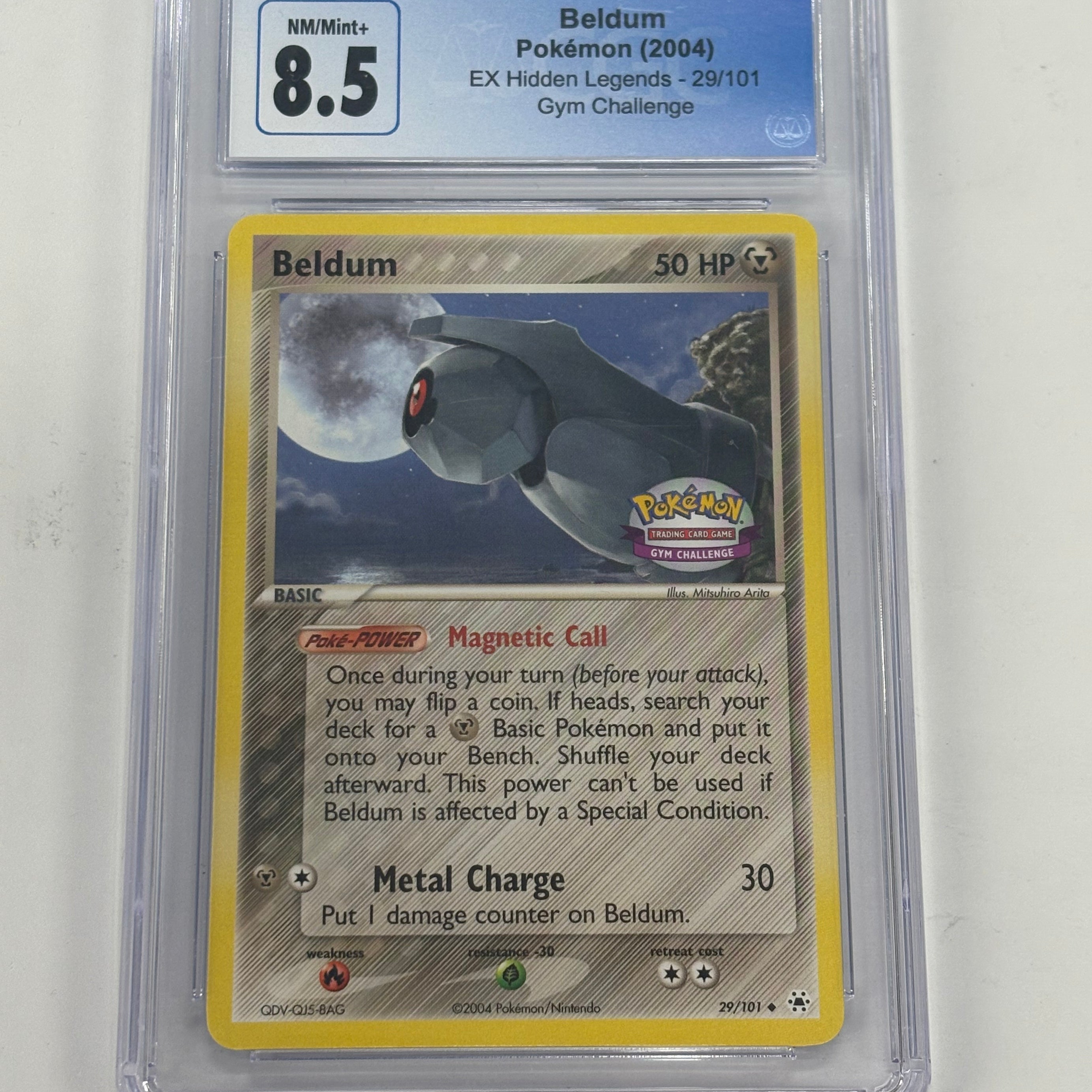 Pokémon TCG - CGC NM/Mint+ 8.5 EX Hidden Legends Gym Challenge Beldum 29/101