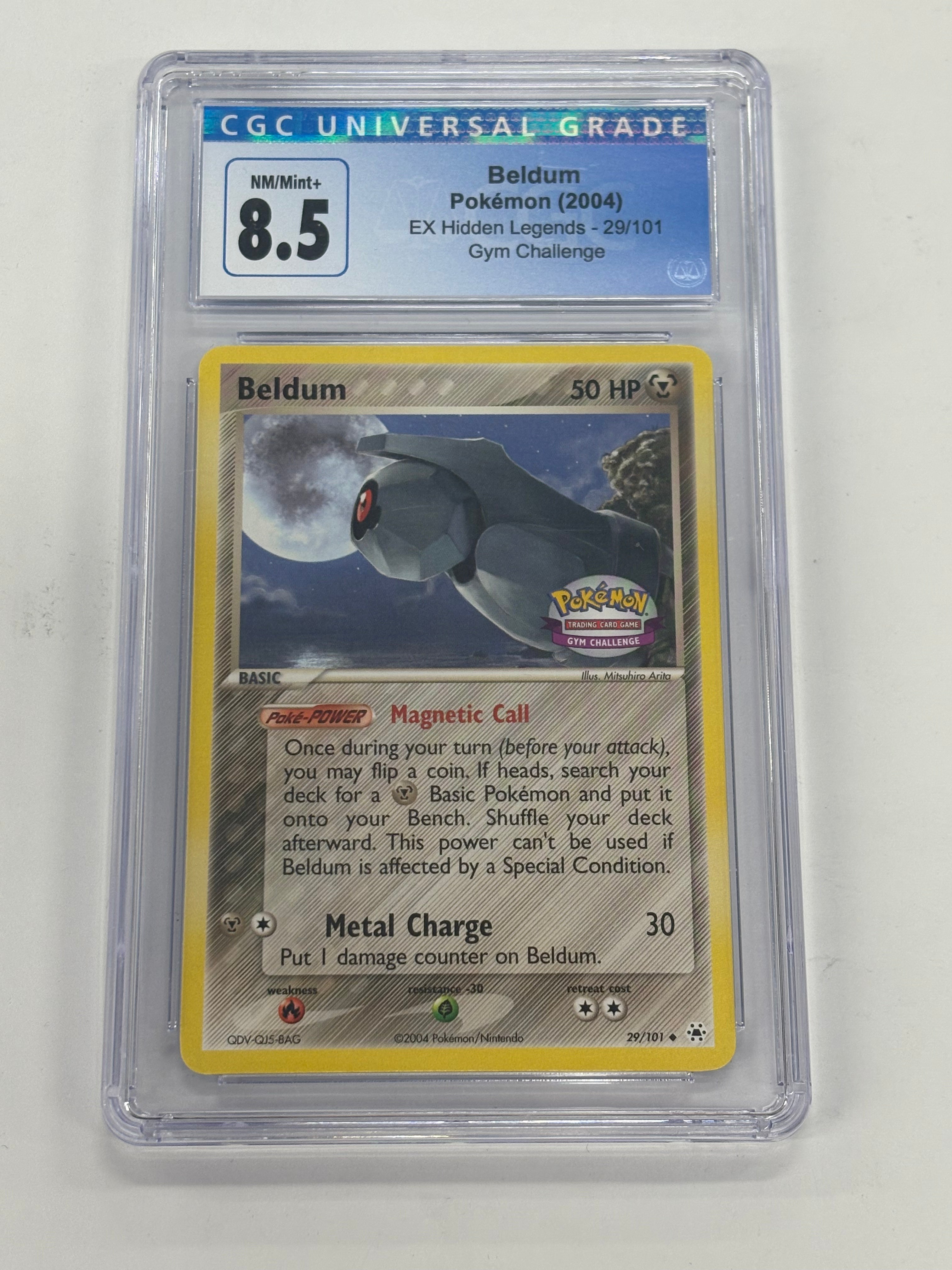 Pokémon TCG - CGC NM/Mint+ 8.5 EX Hidden Legends Gym Challenge Beldum 29/101