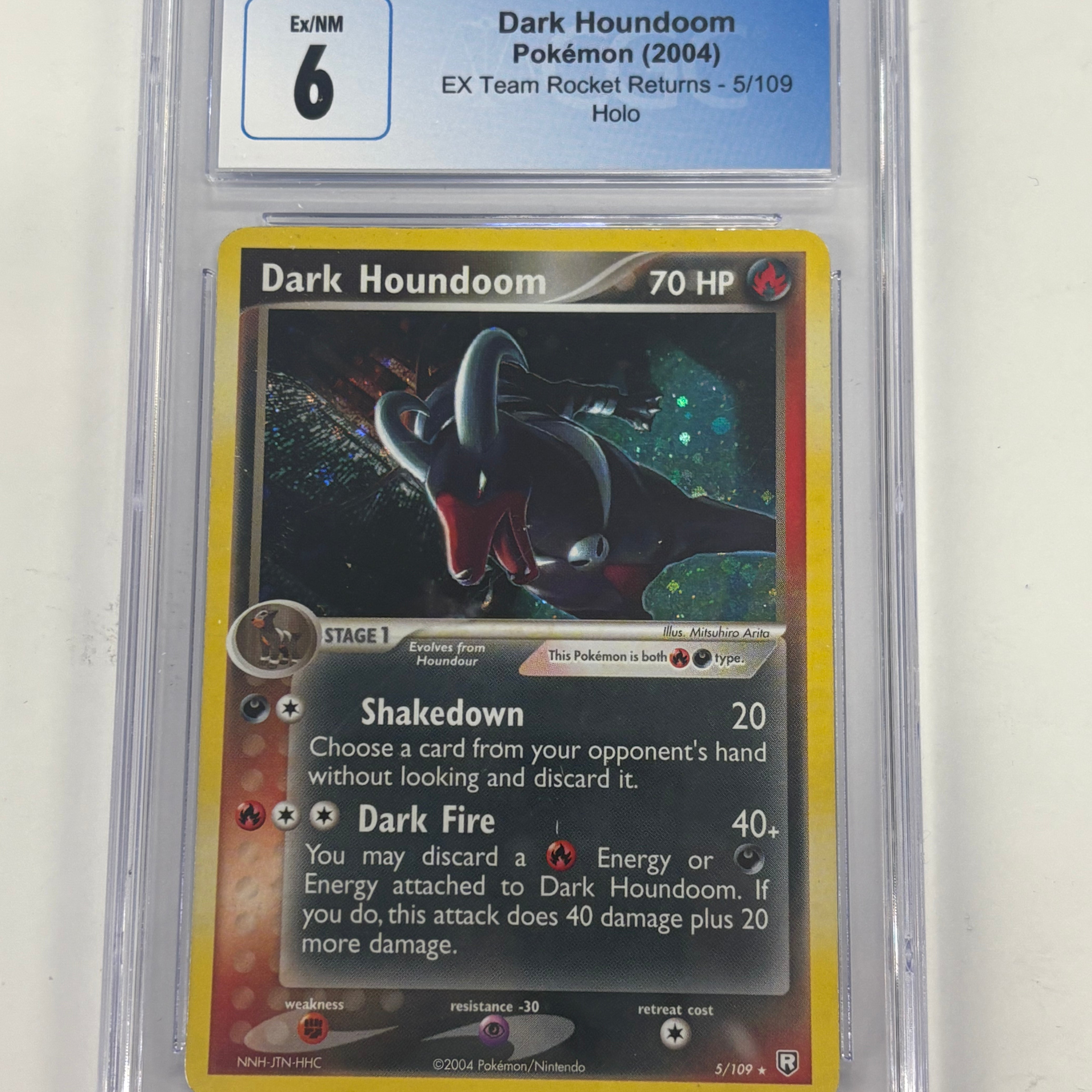 Pokémon TCG - CGC Ex/NM 6 EX Team Rocket Returns Dark Houndoom 5/109 Holo