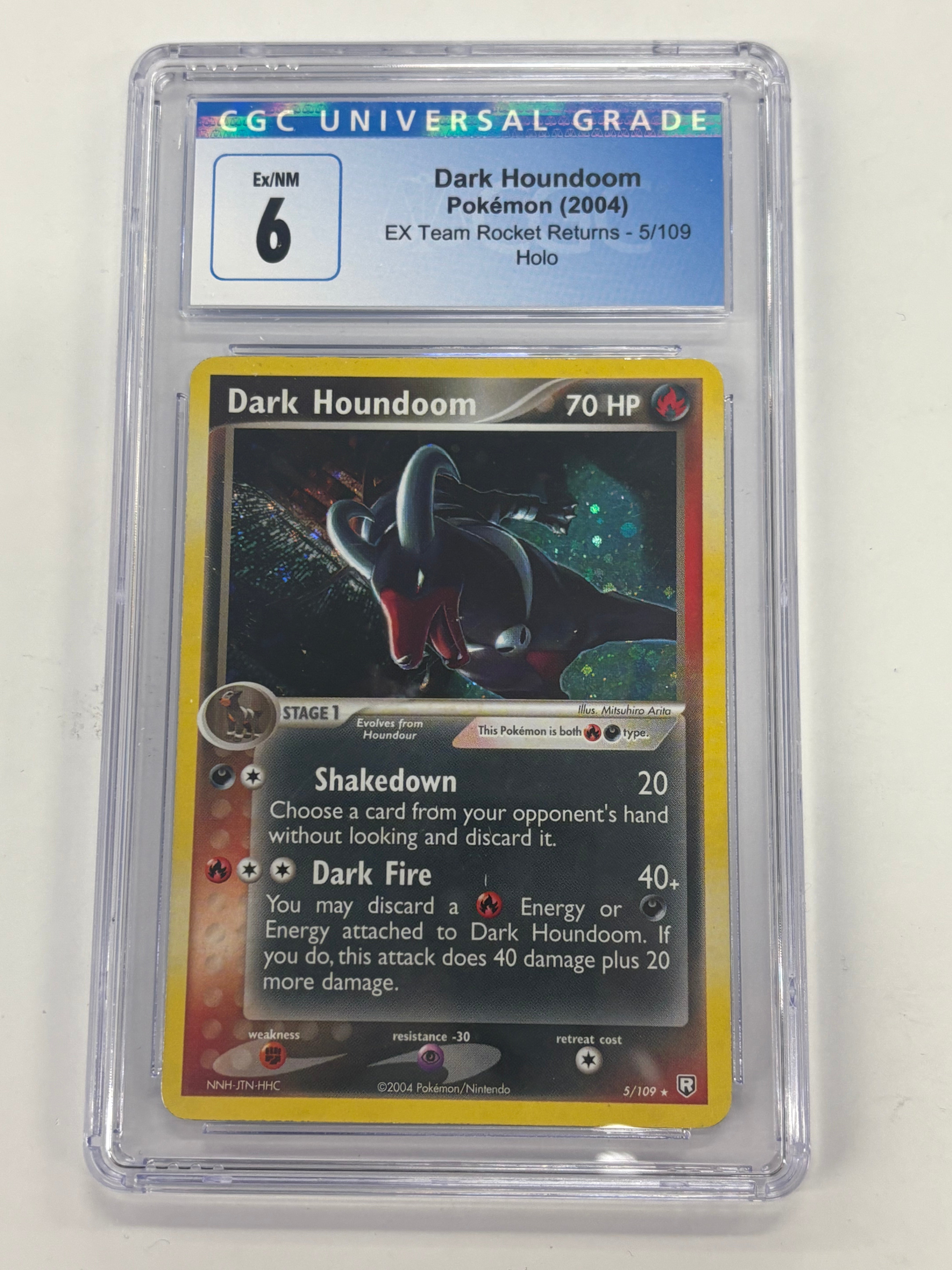 Pokémon TCG - CGC Ex/NM 6 EX Team Rocket Returns Dark Houndoom 5/109 Holo