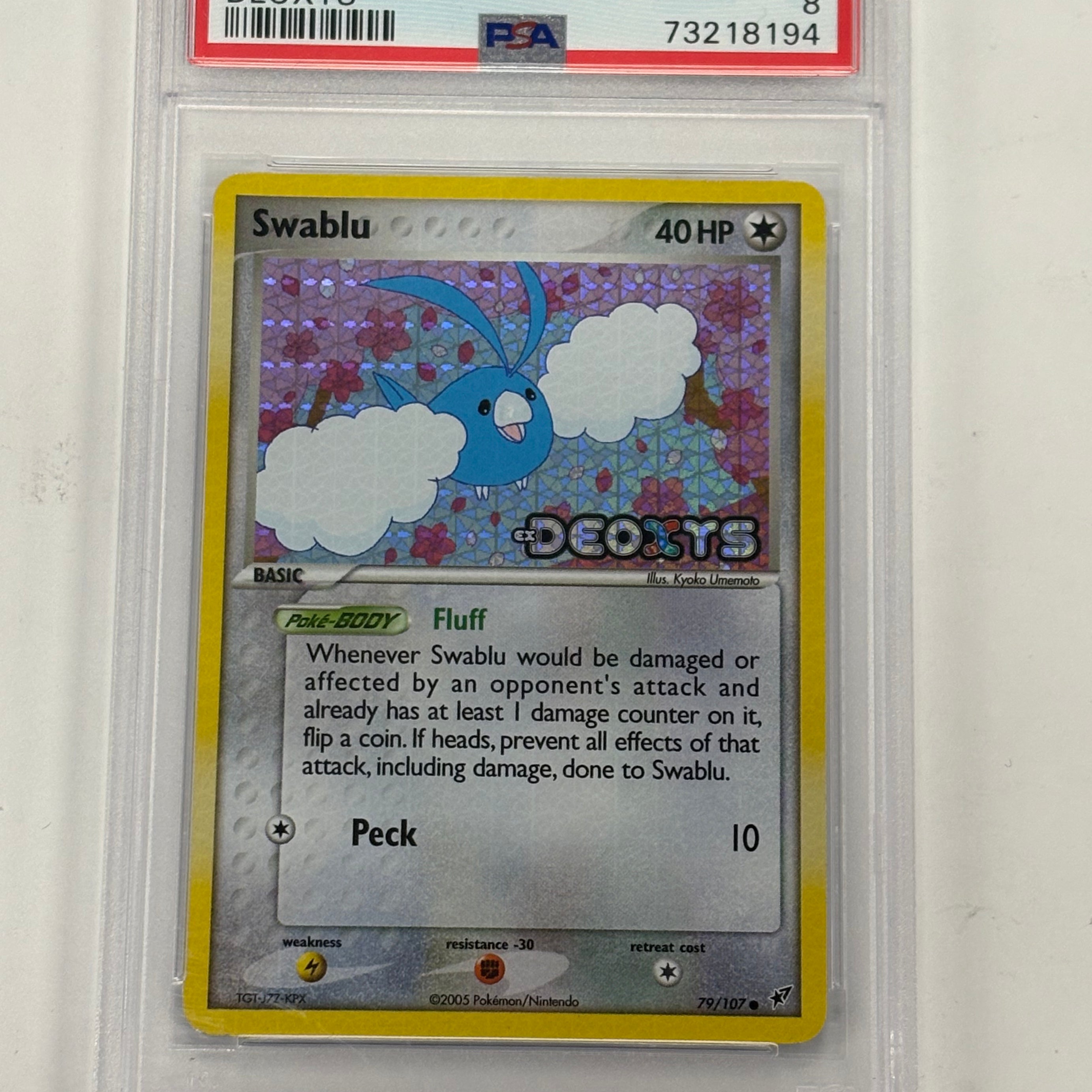 Pokémon TCG - PSA NM-MT 8 EX Deoxys Swablu 79/107 Reverse Foil