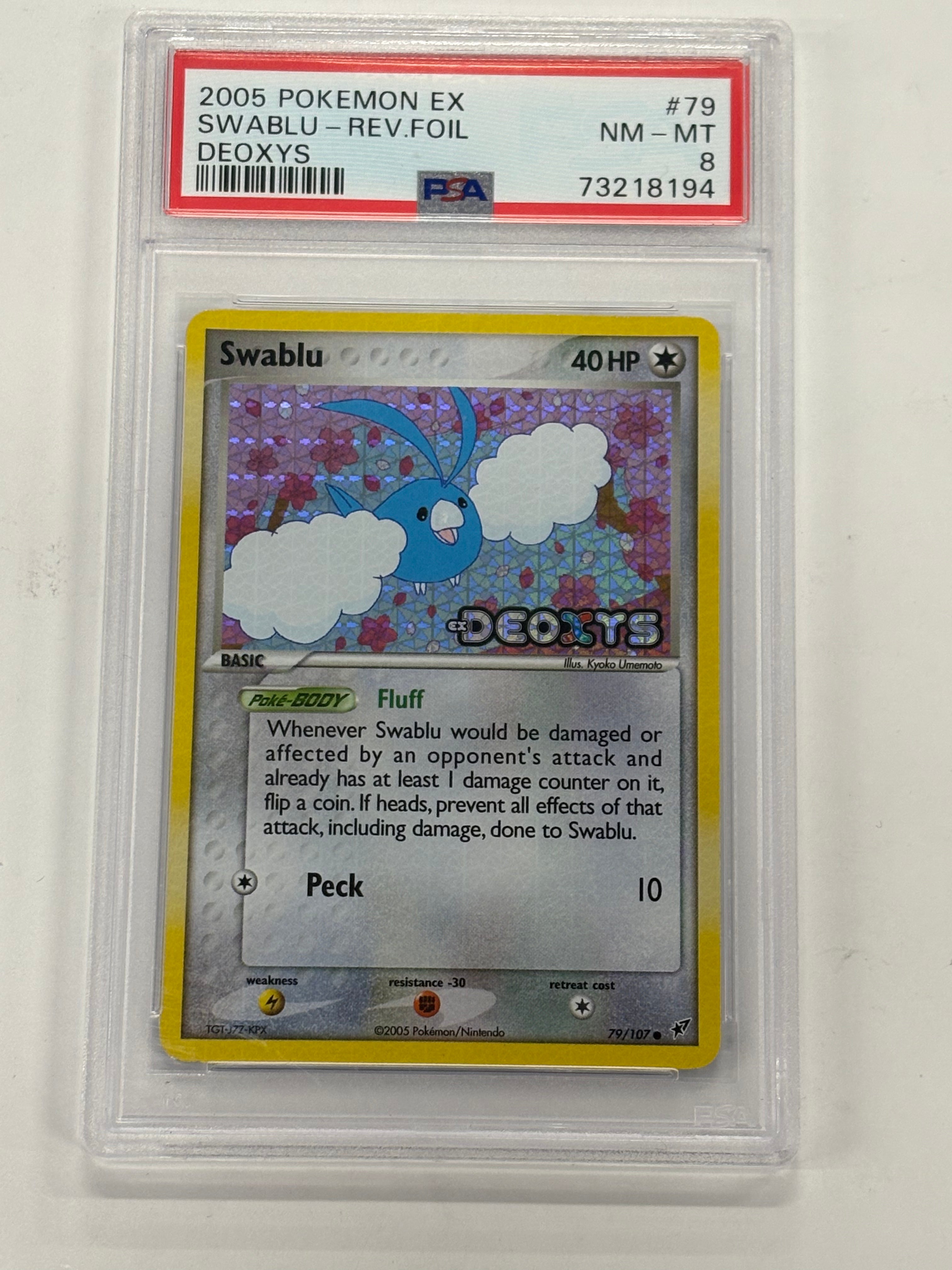 Pokémon TCG - PSA NM-MT 8 EX Deoxys Swablu 79/107 Reverse Foil