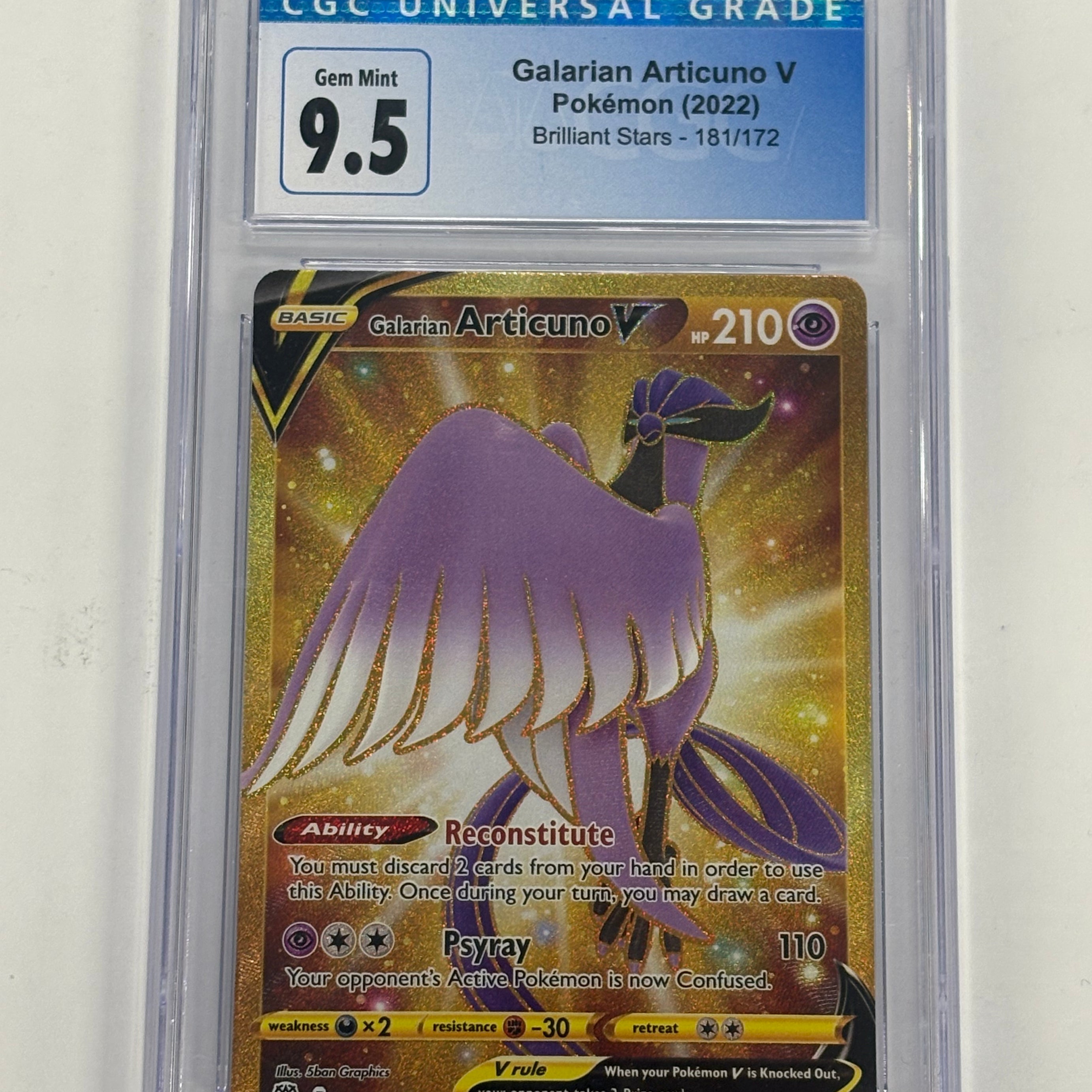 Pokémon TCG - CGC Gem Mint 9.5 Brilliant Stars Galarian Articuno V 181/172 Hyper Rare