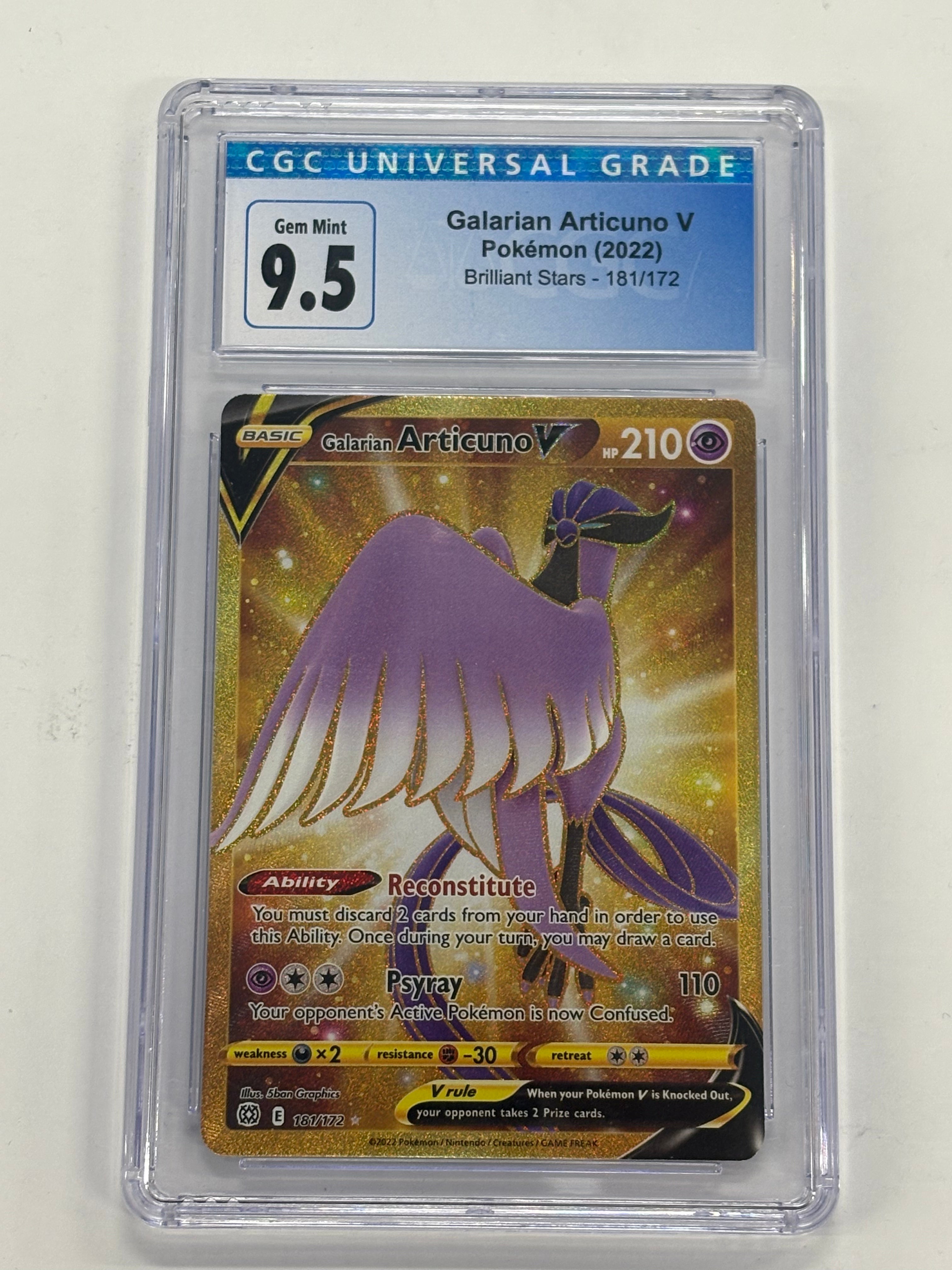Pokémon TCG - CGC Gem Mint 9.5 Brilliant Stars Galarian Articuno V 181/172 Hyper Rare