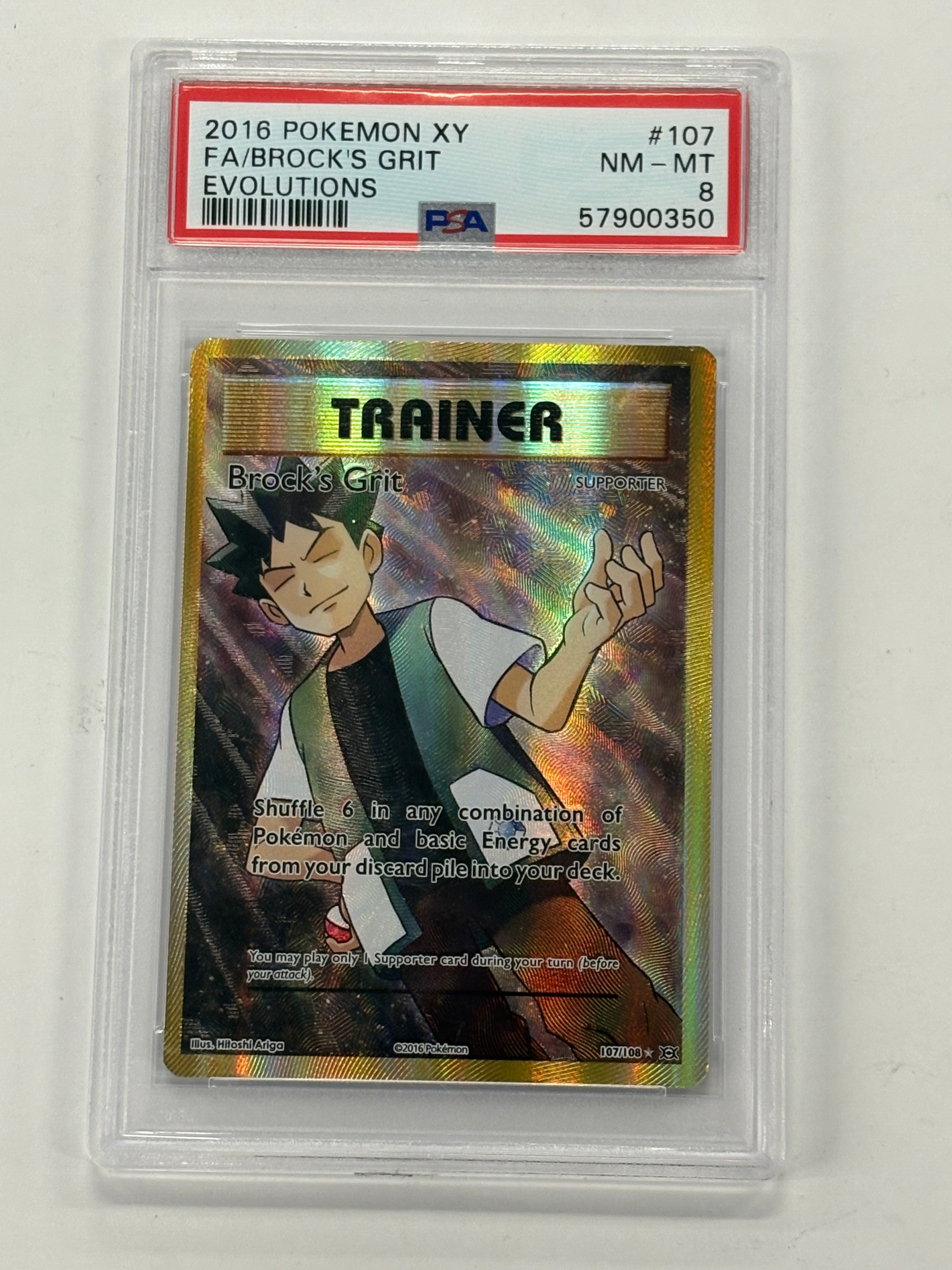Pokémon TCG - PSA NM-MT 8 Evolutions Brock’s Grit 107/108 Full Art