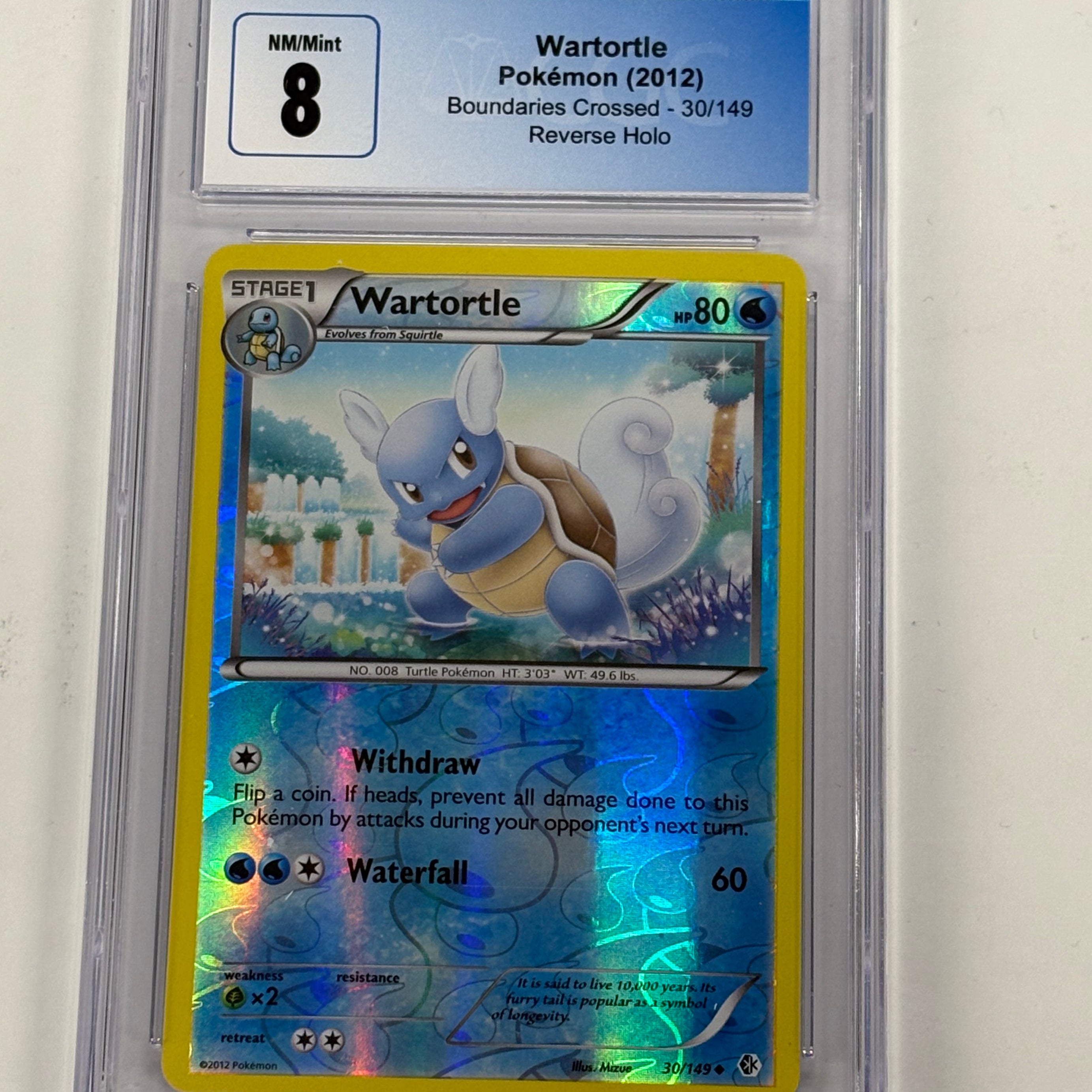 Pokémon TCG - PSA NM/Mint 8 Boundaries Crossed Wartortle 30/149  Reverse Holo