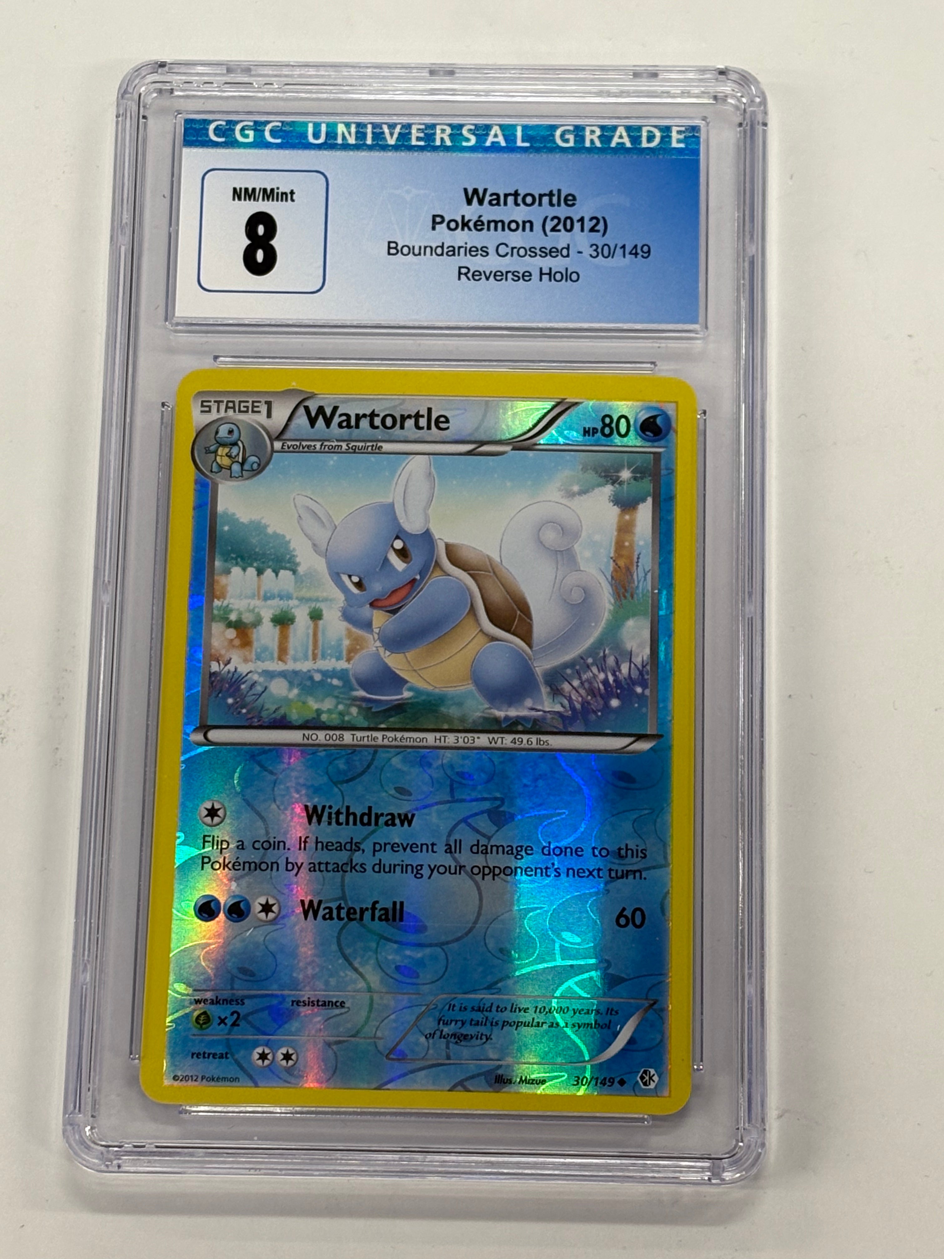 Pokémon TCG - PSA NM/Mint 8 Boundaries Crossed Wartortle 30/149  Reverse Holo