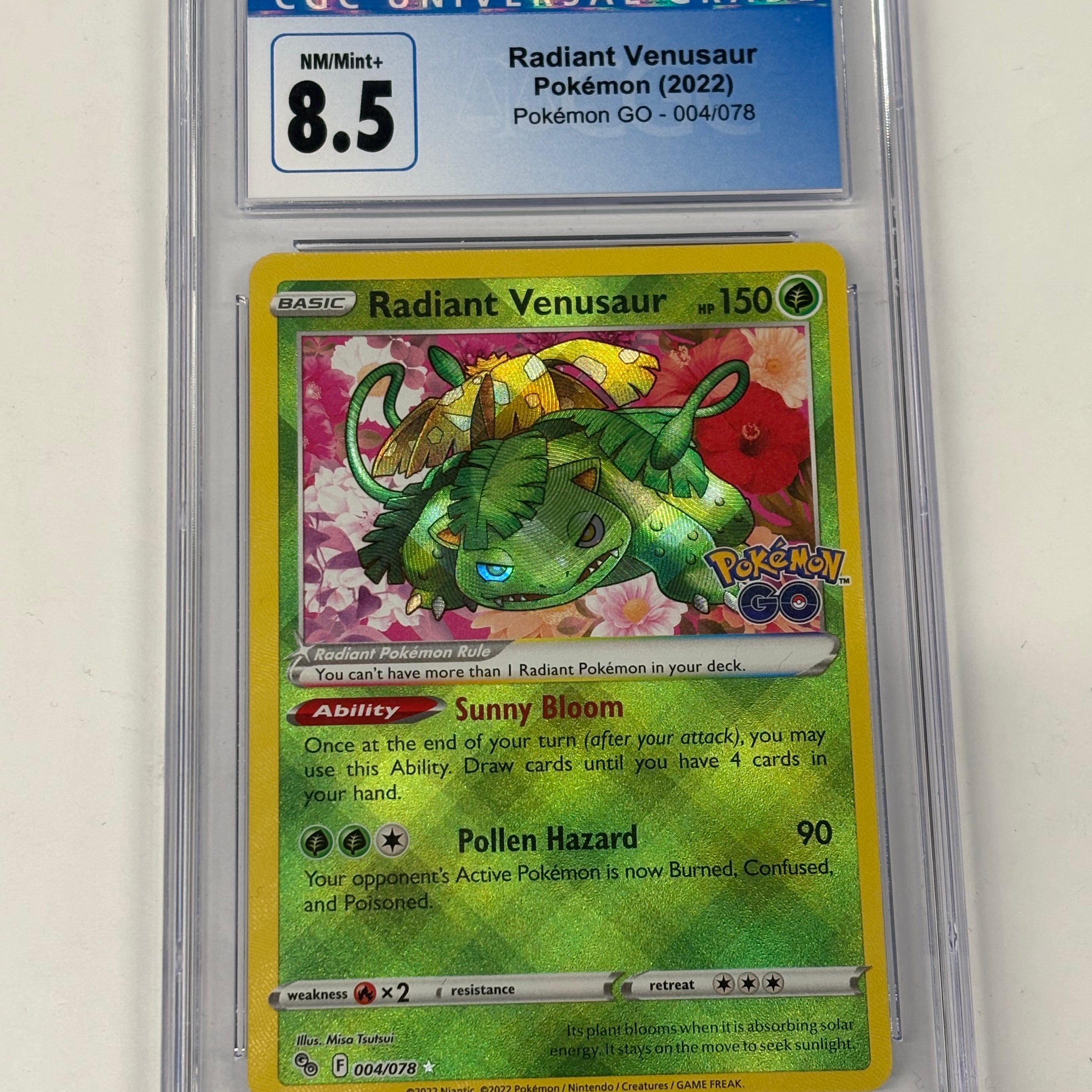 Pokémon TCG - CGC NM/Mint 8.5 Pokemon GO Radiant Venusaur 004/078